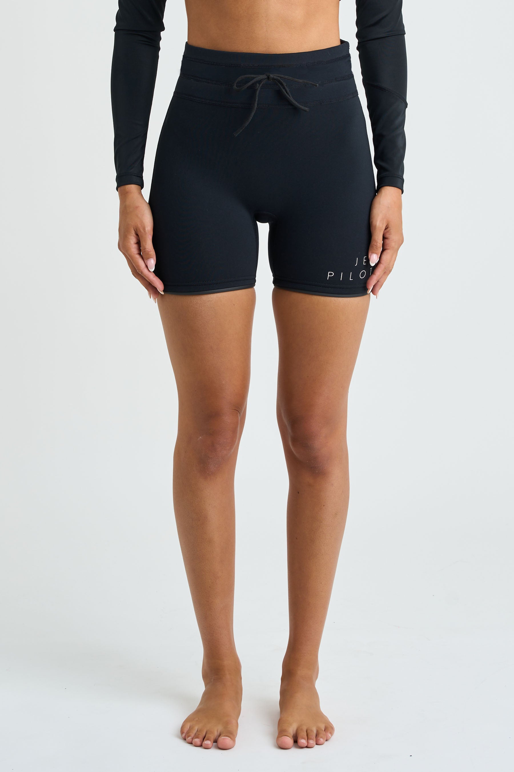 Jetpilot Corp 7" High Waisted Neoprene Short - Black