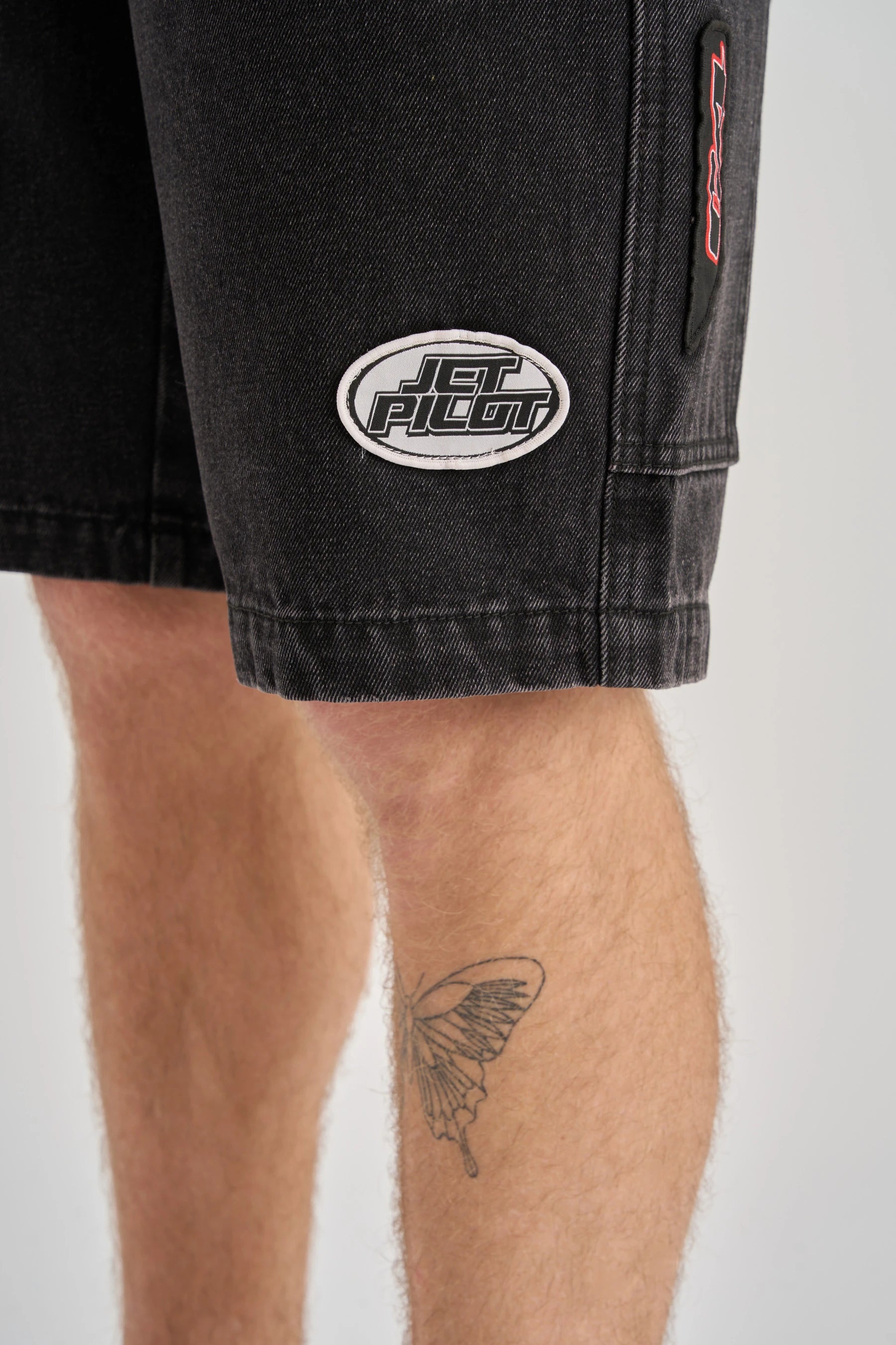 Jetpilot Factory Denim Shorts - Black Jetpilot Patch