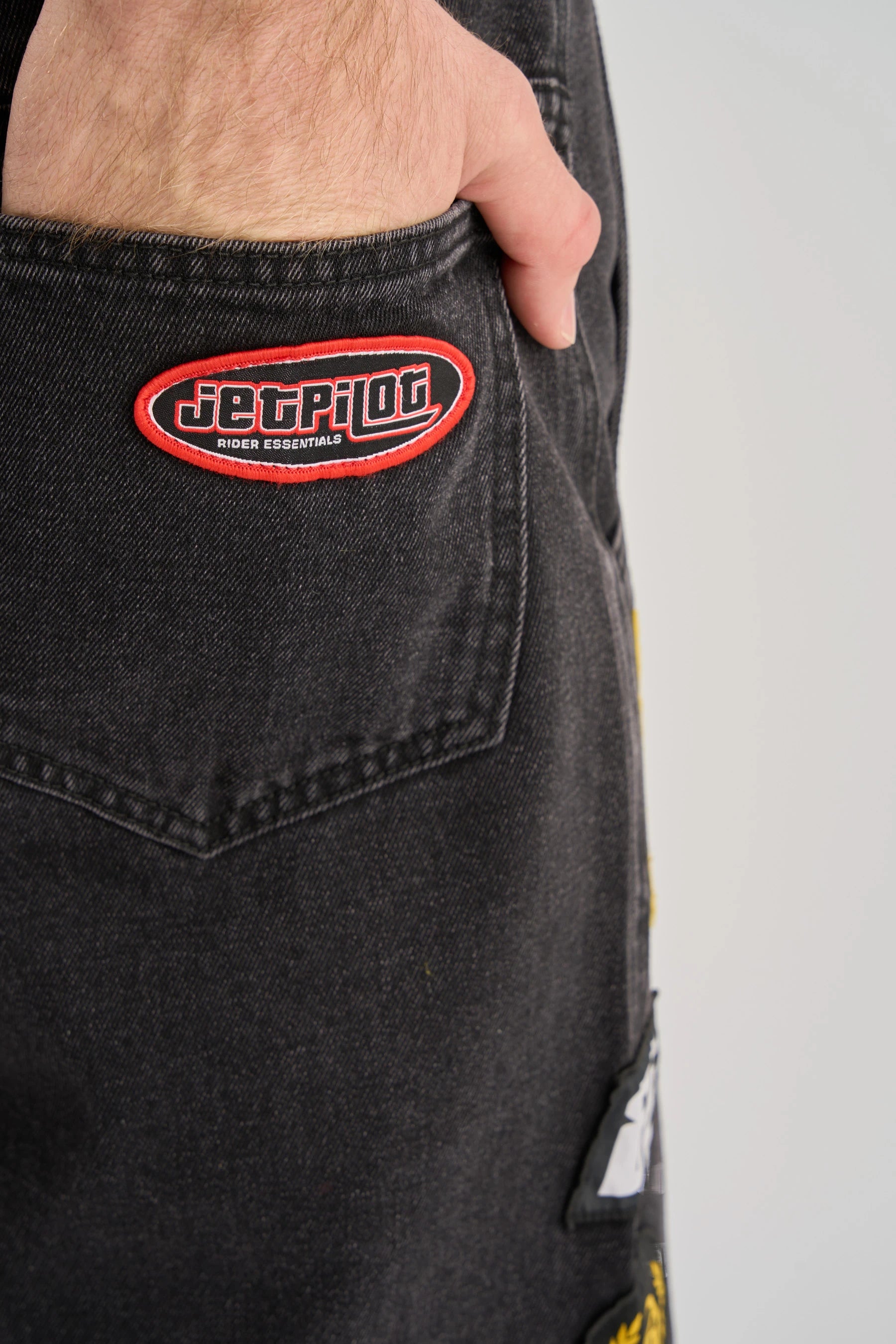 Jetpilot Factory Denim Shorts - Black Back Pocket