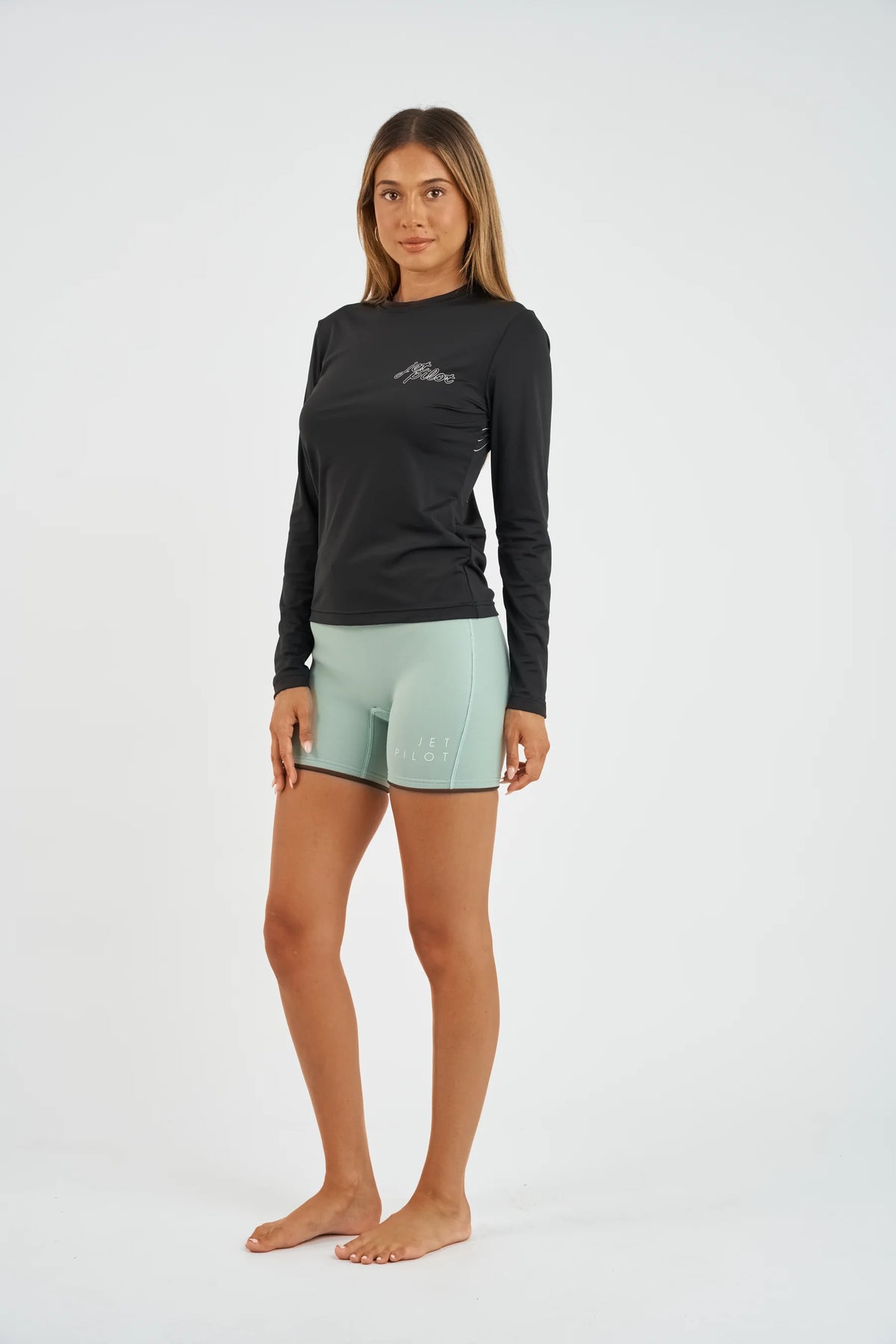 Jetpilot Corp 5" High Waisted Ladies Wetsuit Shorts - Sage