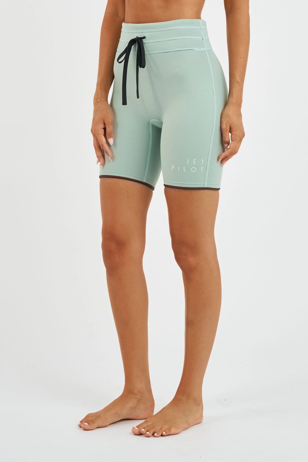 Jetpilot Corp 7" High Waisted Ladies Wetsuit Shorts - Sage