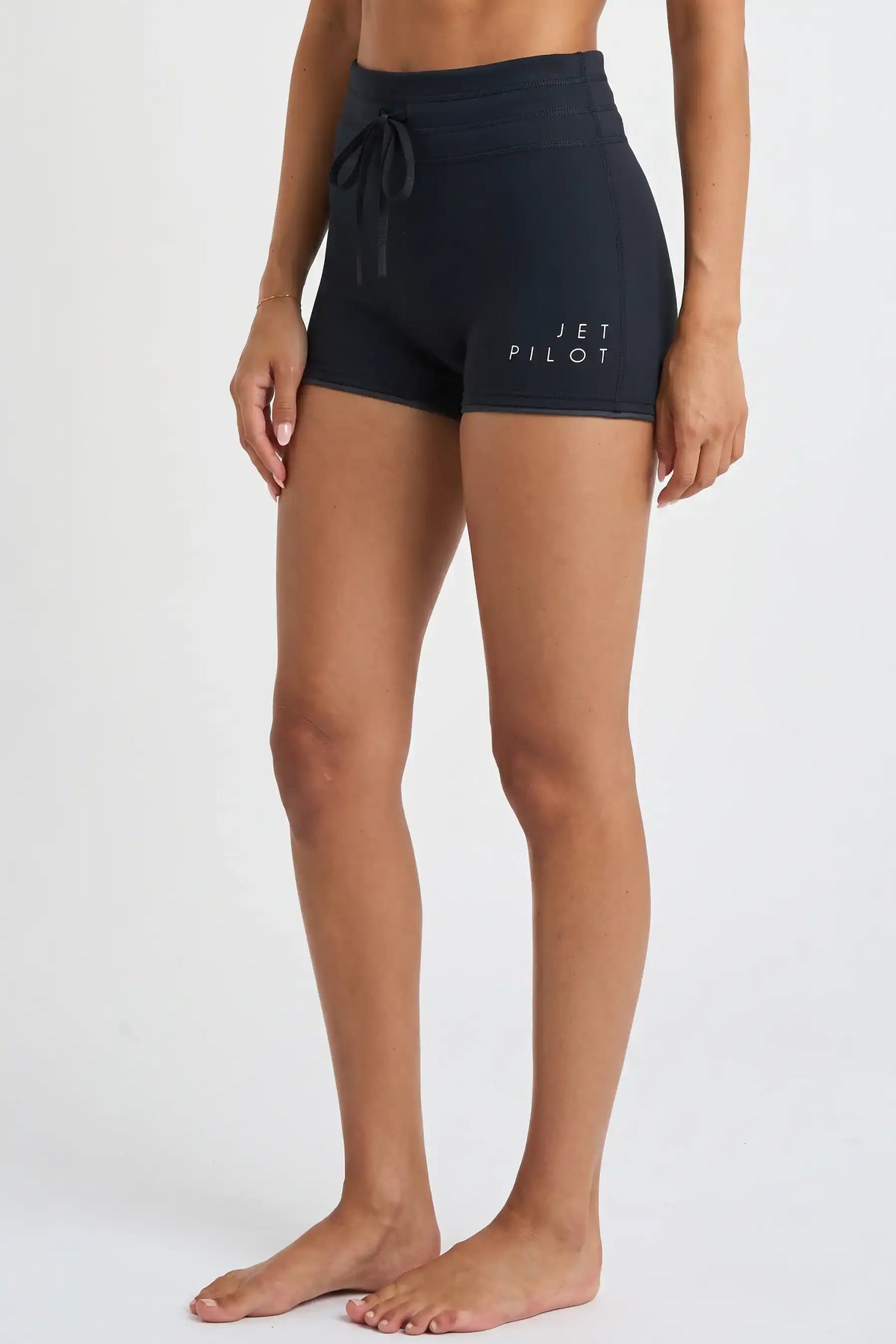 Jetpilot Corp 2.5" High Waisted Ladies Wetsuit Shorts - Black