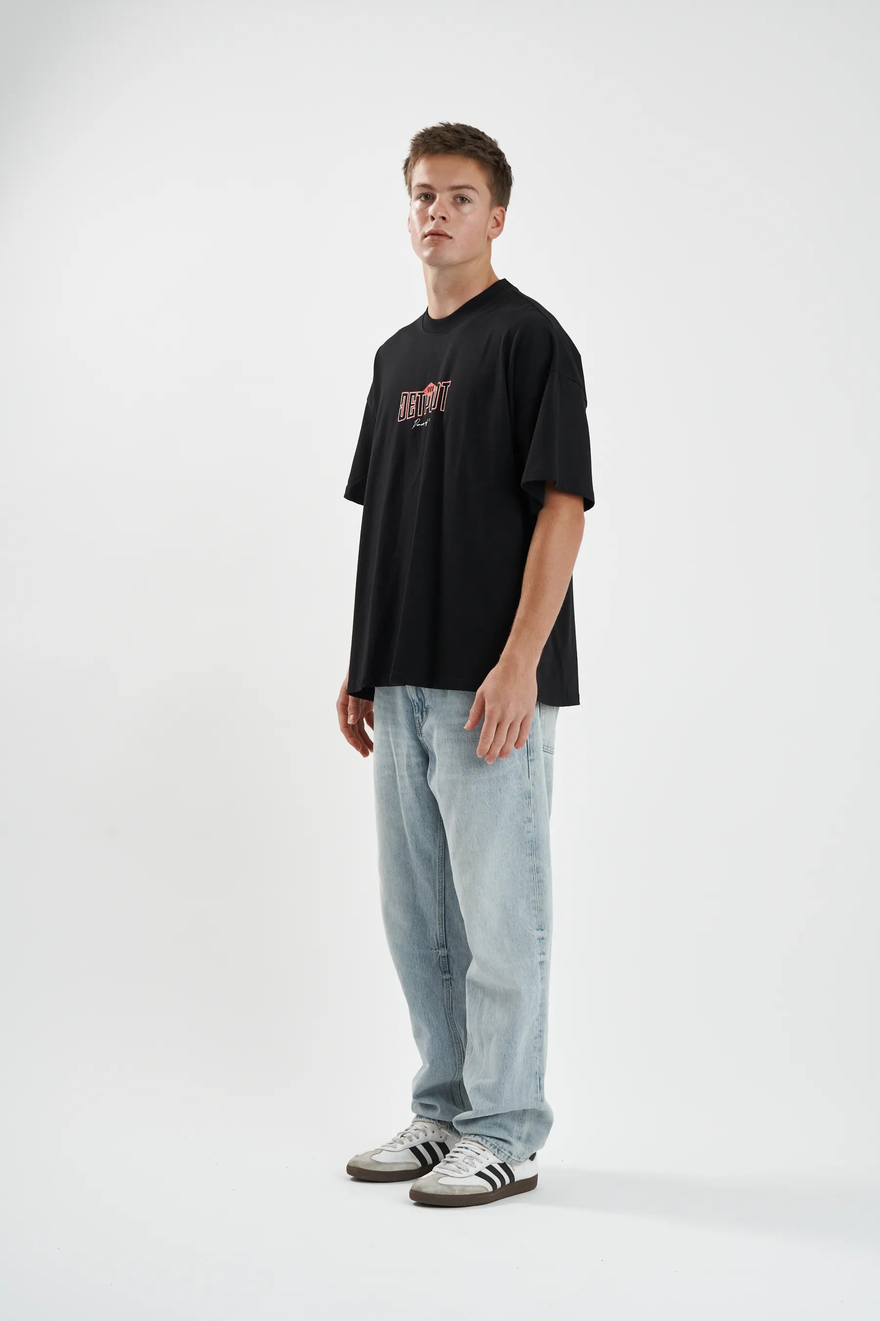 Jetpilot Demons Of Speed mens oversized graphic tee in Black/Red — view 5 of 12