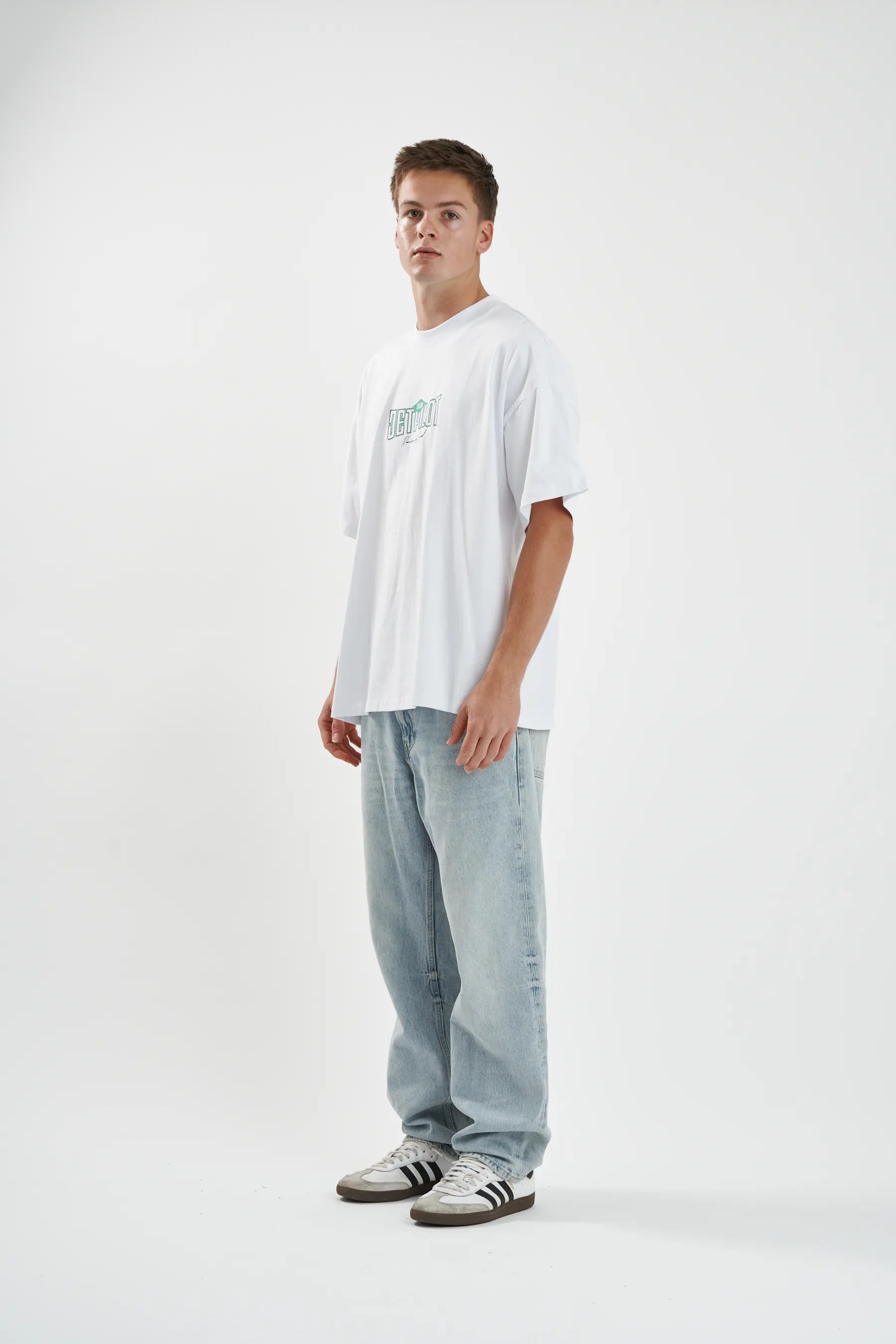 Jetpilot Demons Of Speed mens oversized graphic tee in White — view 7 of 10