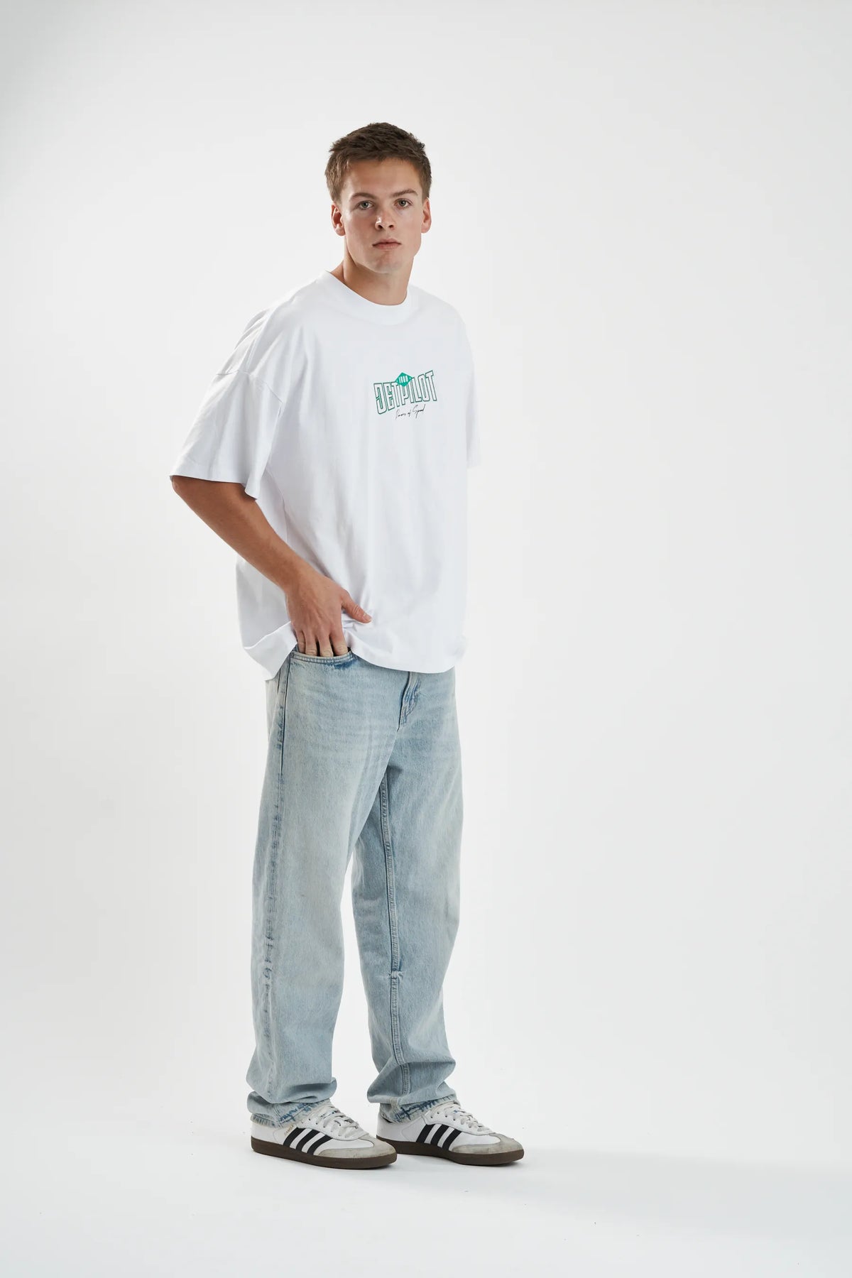 Jetpilot Demons Of Speed mens oversized graphic tee in White — view 3 of 10