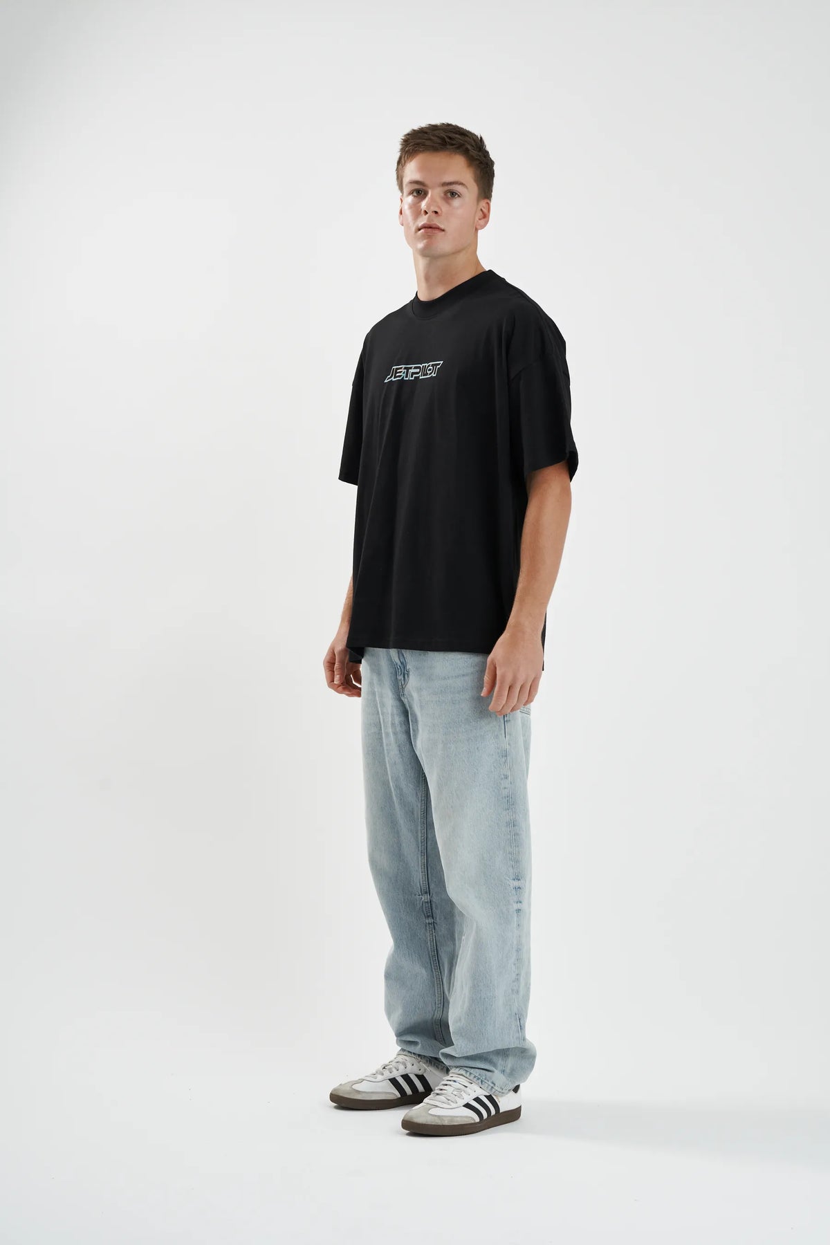 Jetpilot Stocked Up Spinal mens oversized graphic tee in Black — view 6 of 12