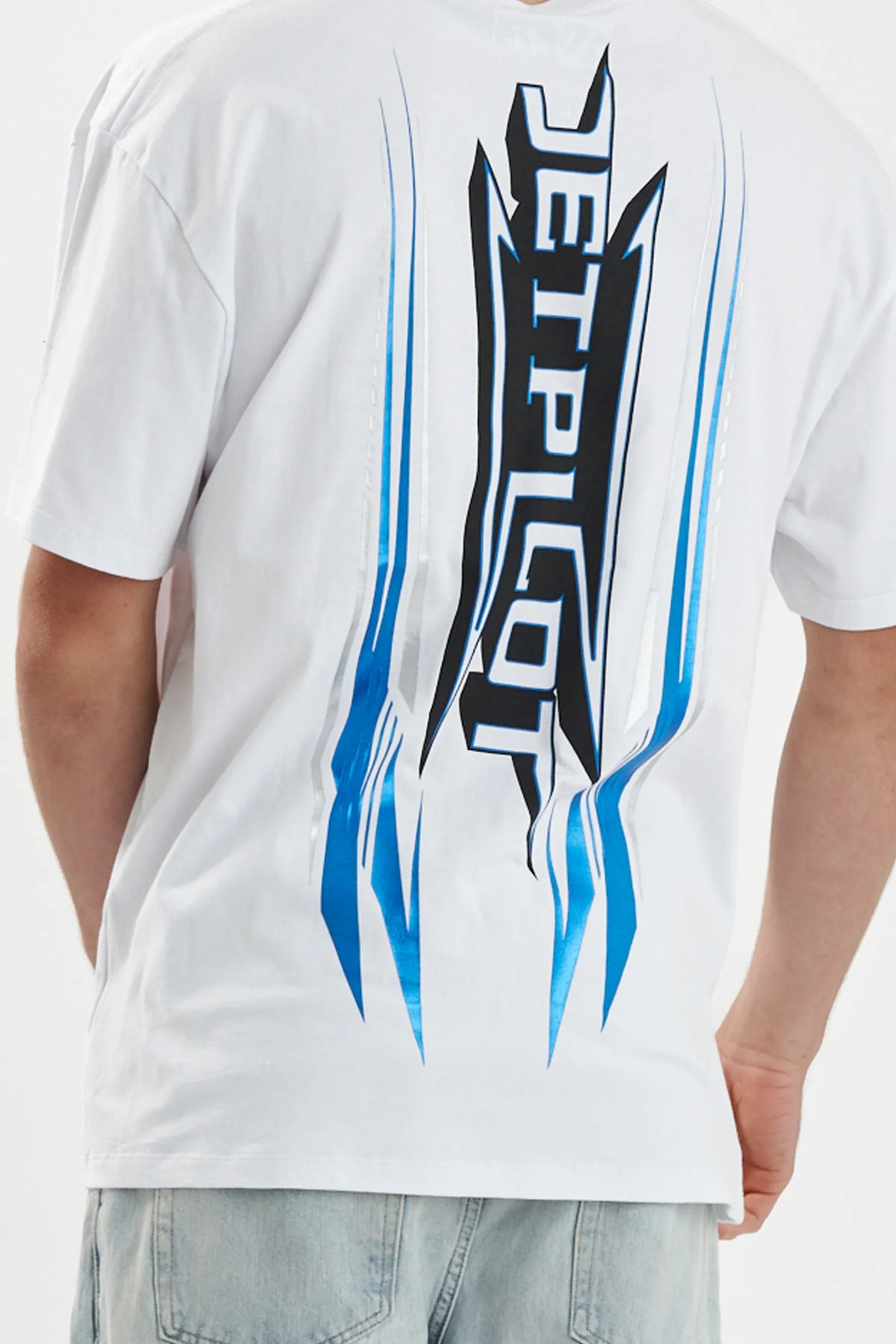 Jetpilot Velocity mens oversized graphic tee in White — view 5 of 8