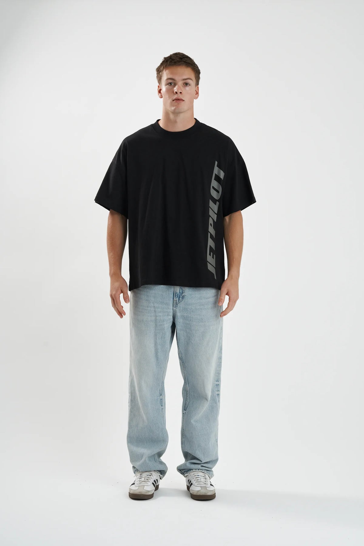 Jetpilot Seekers mens oversized graphic tee in Black — view 2 of 12