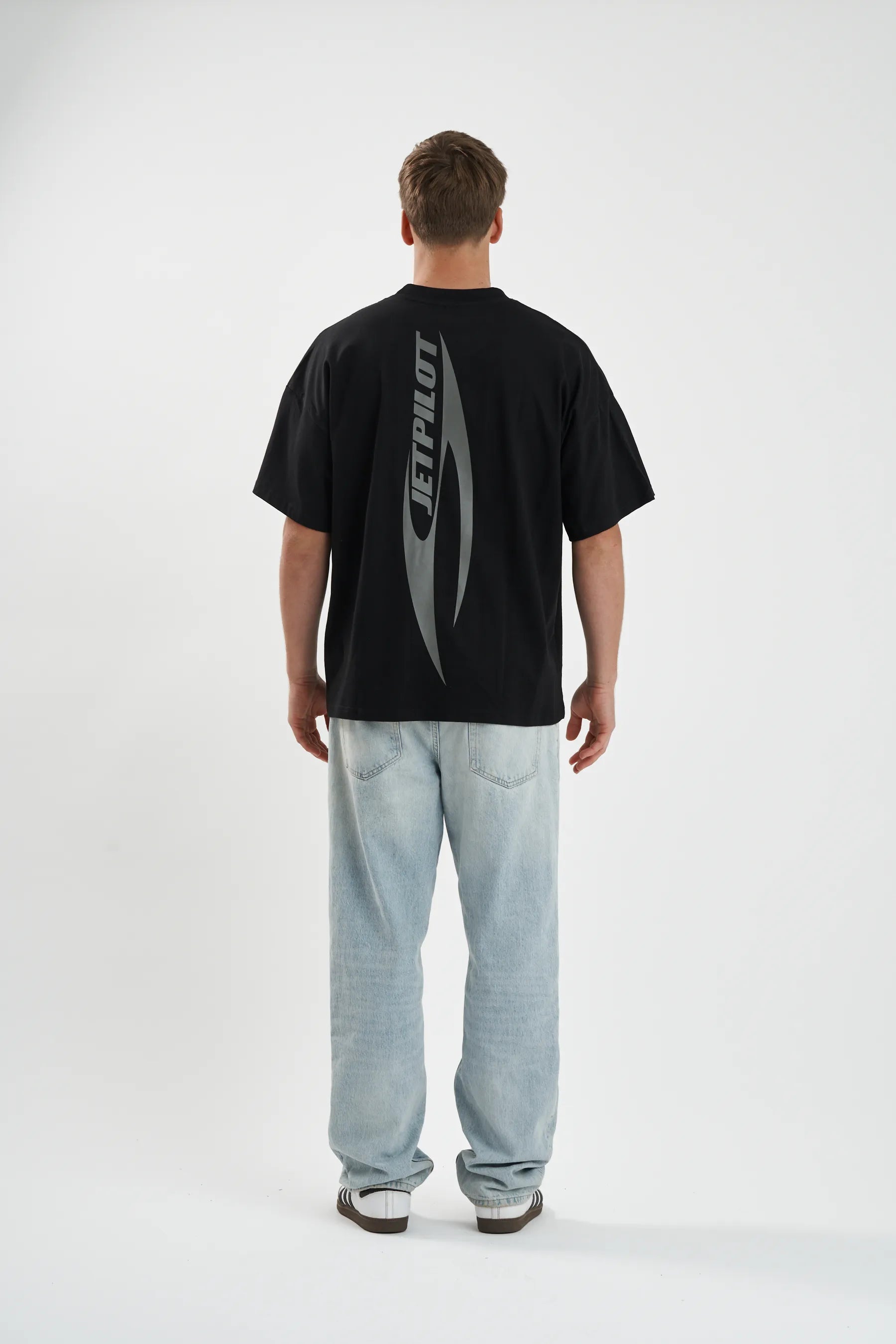 Jetpilot Seekers mens oversized graphic tee in Black — view 4 of 12