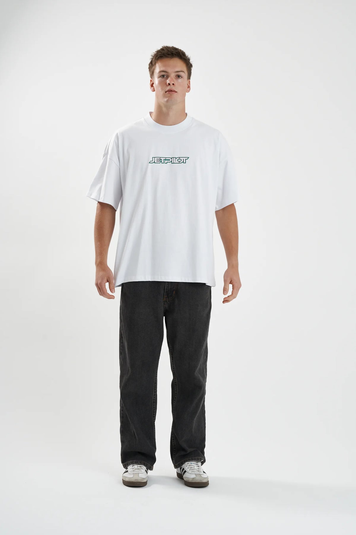 Jetpilot Stocked Up mens oversized graphic tee in White — view 2 of 8
