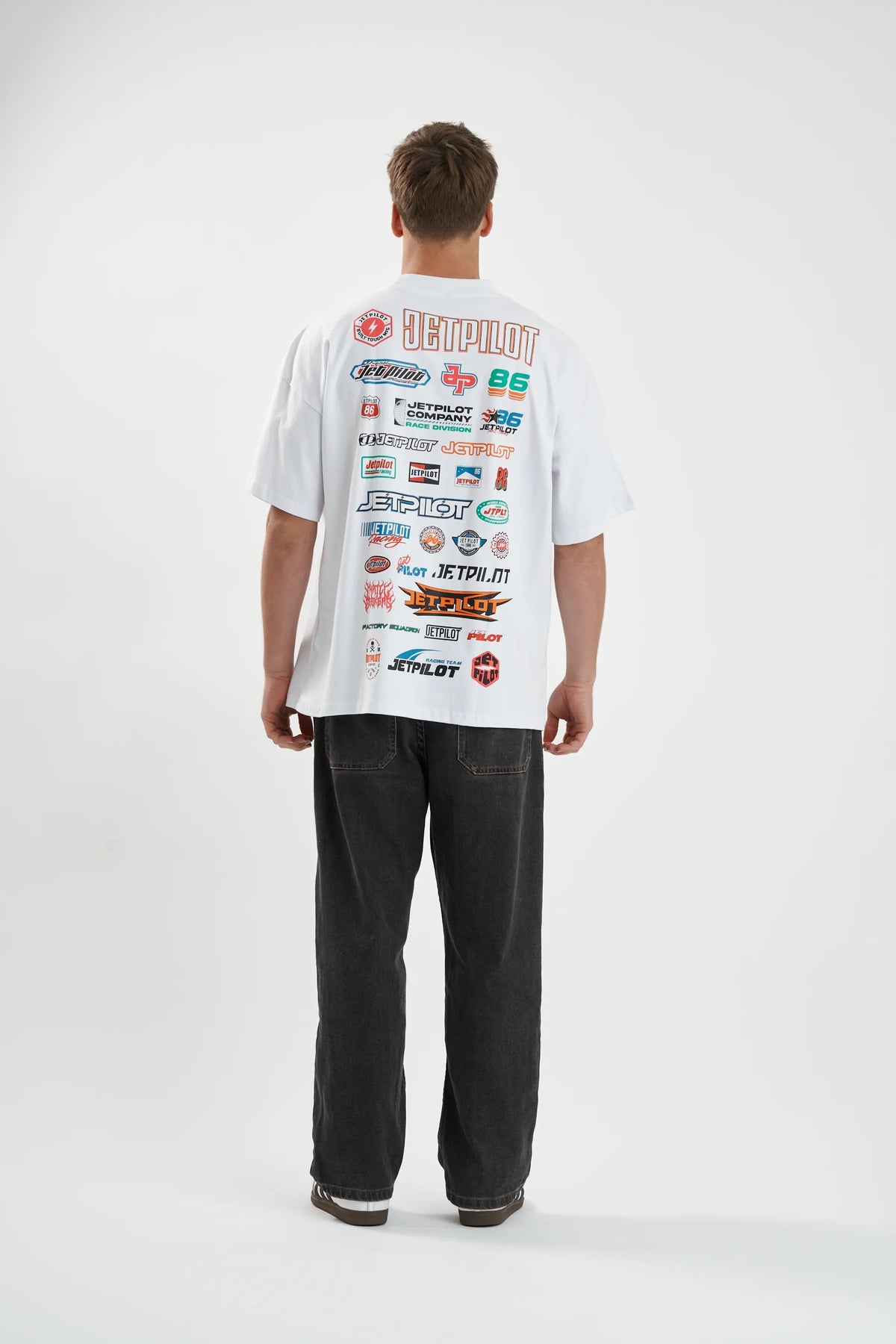 Jetpilot Stocked Up mens oversized graphic tee in White — view 4 of 8