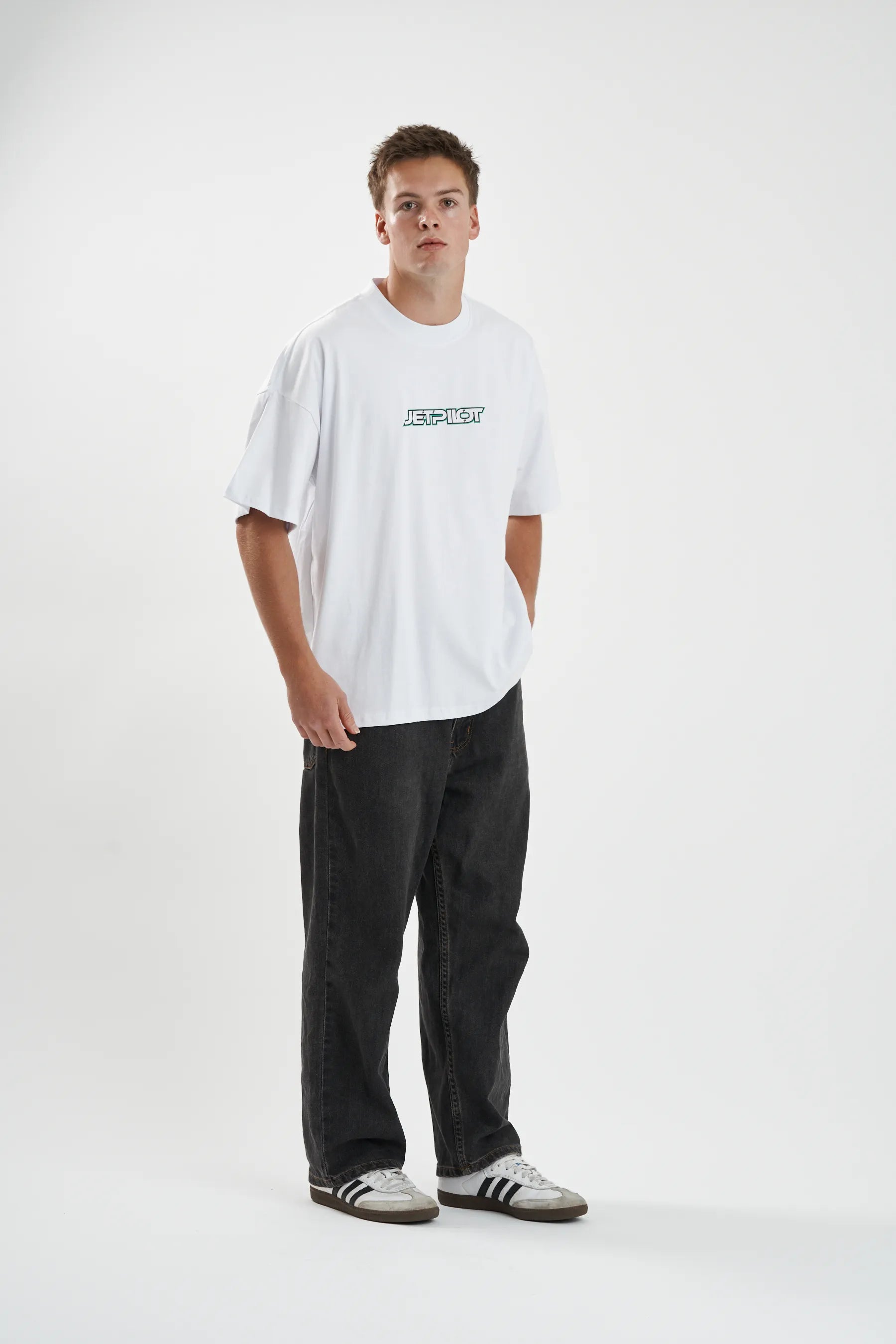 Jetpilot Stocked Up mens oversized graphic tee in White — view 5 of 8