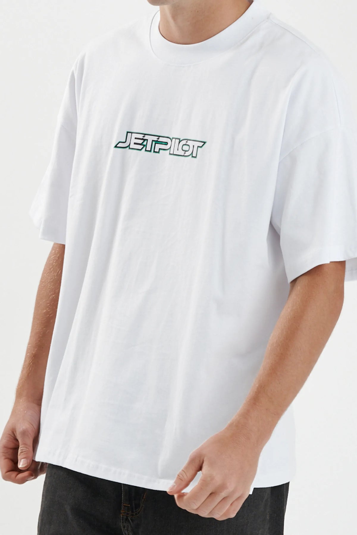 Jetpilot Stocked Up mens oversized graphic tee in White — view 6 of 8