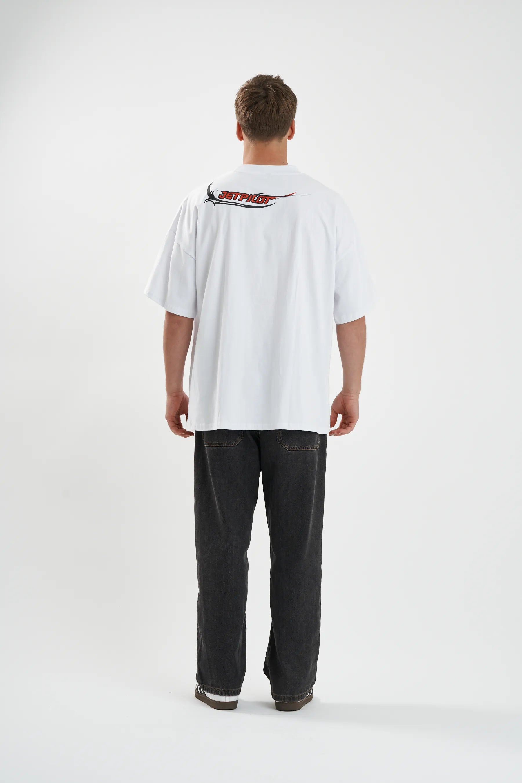 Jetpilot Sinister mens oversized graphic tee in White — view 4 of 8