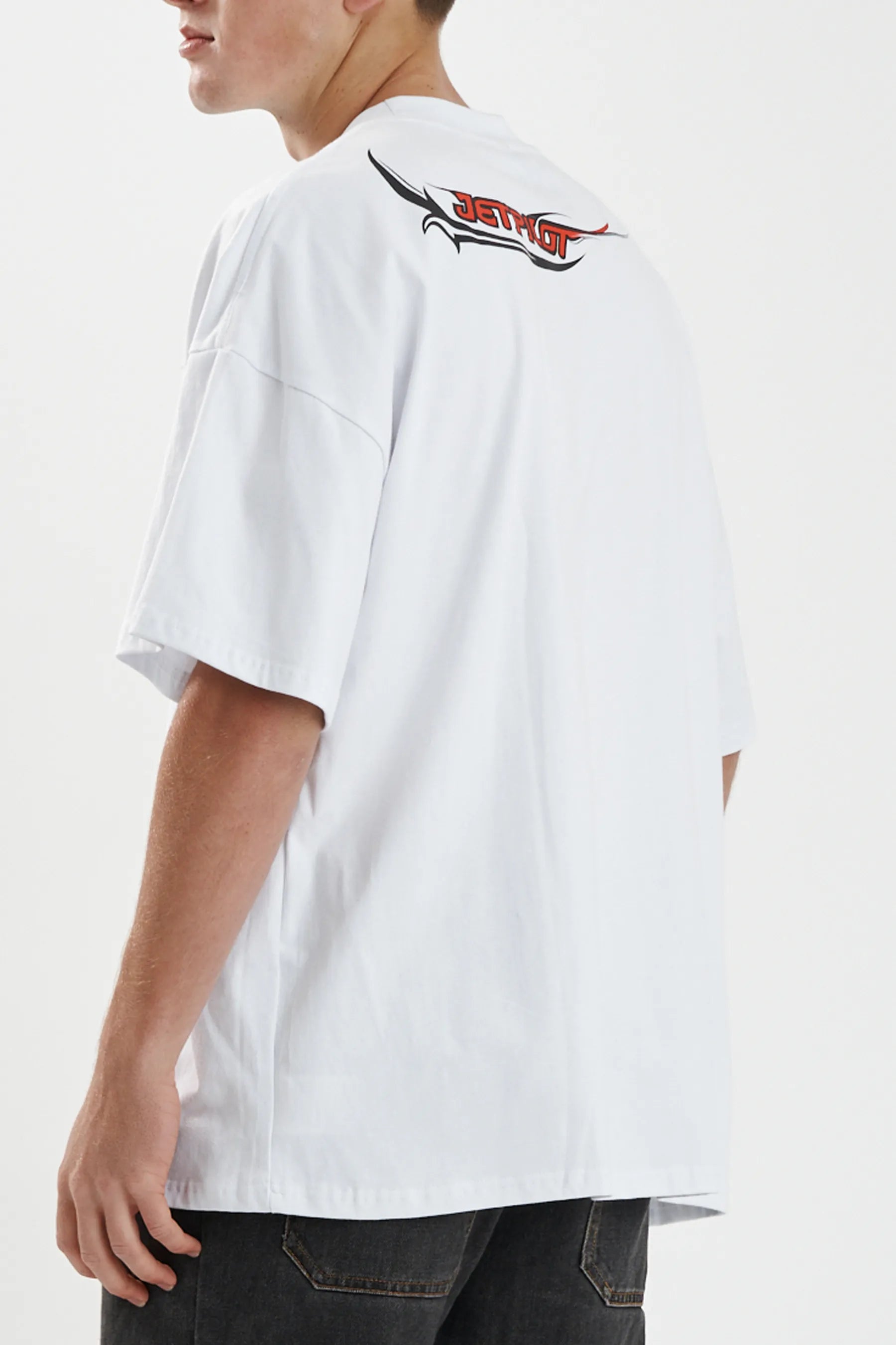 Jetpilot Sinister mens oversized graphic tee in White — view 8 of 8