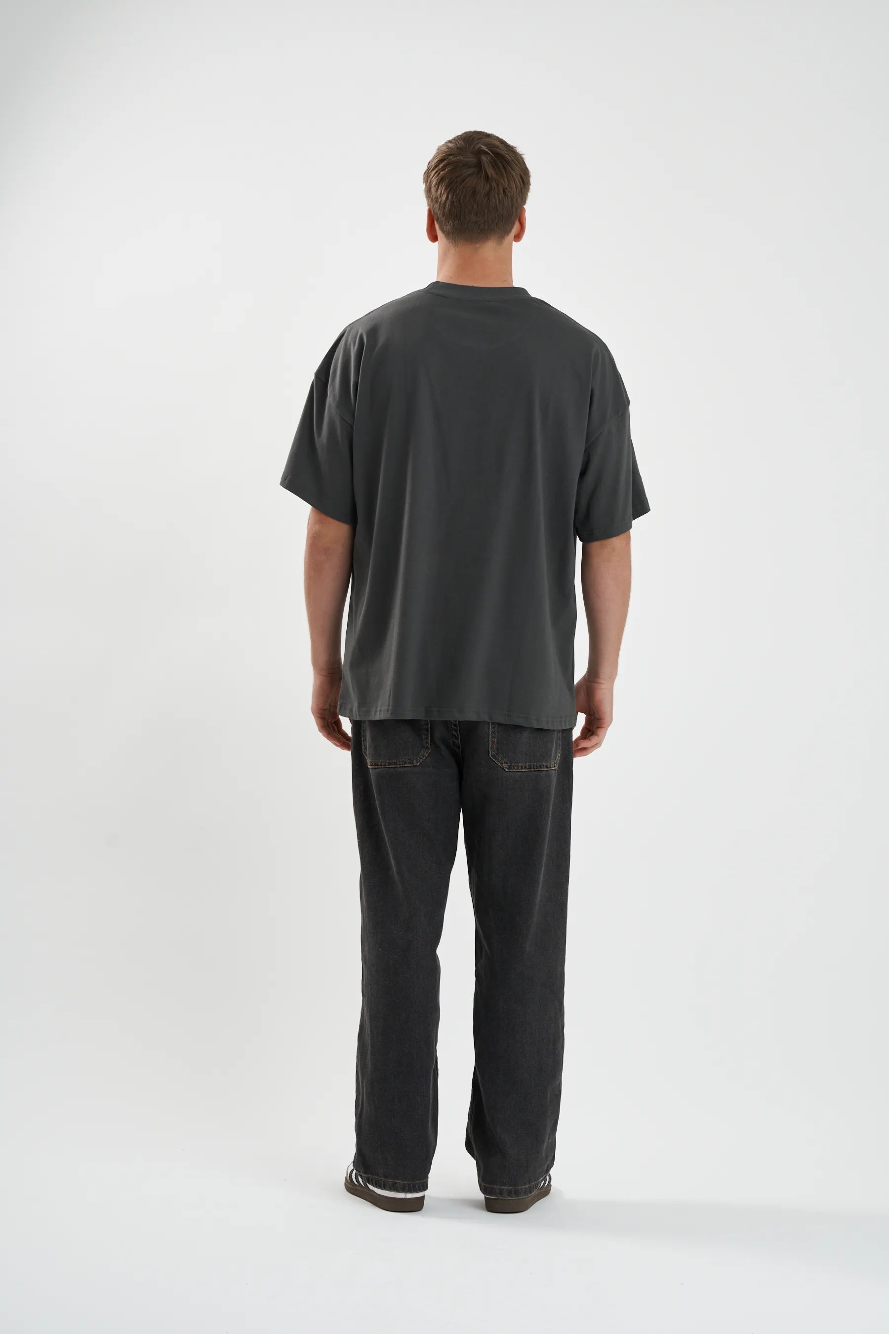 Jetpilot Double D mens oversized graphic tee in Grey — view 4 of 6