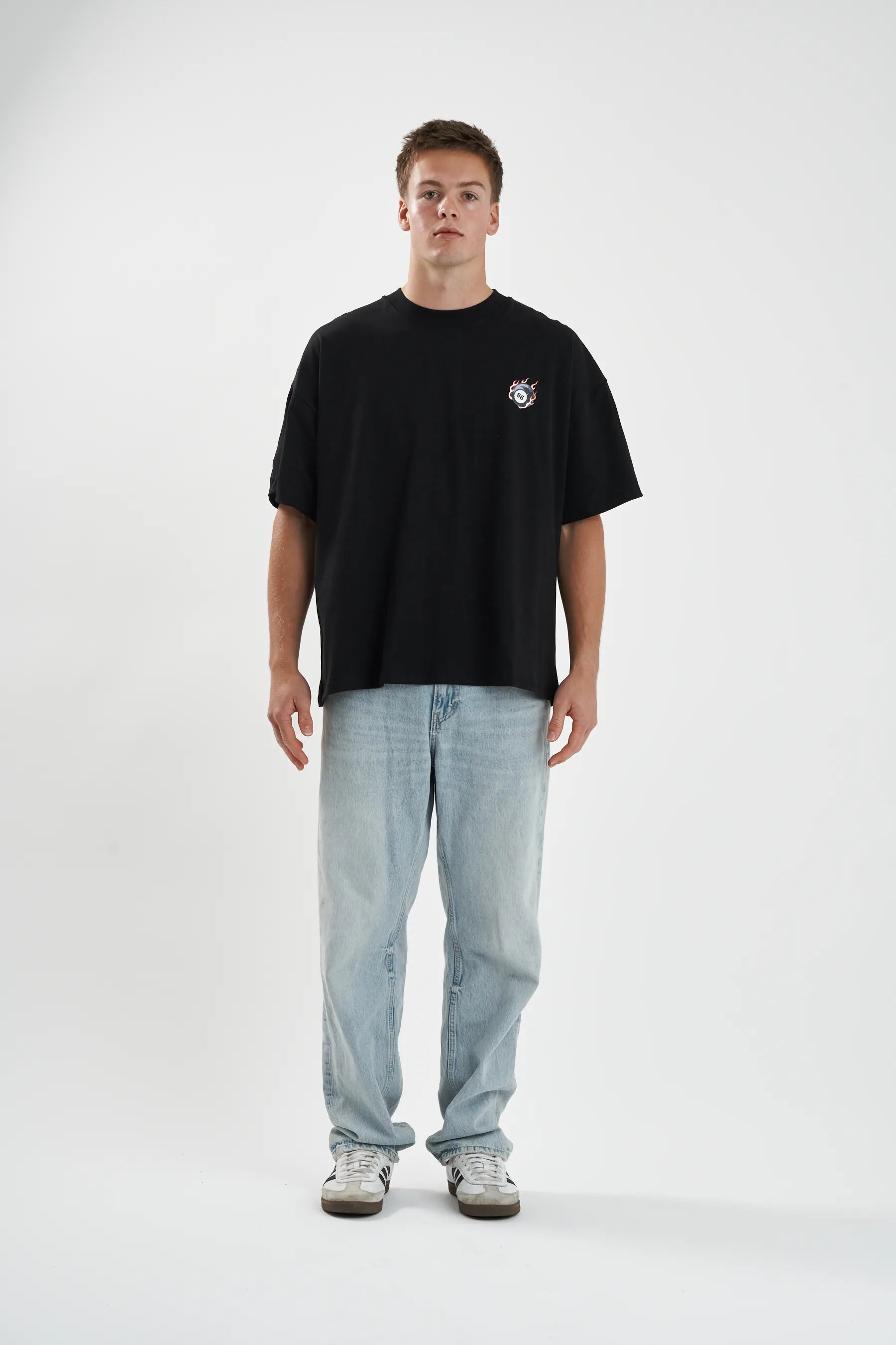 Jetpilot Baller mens oversized graphic tee in Black — view 3 of 8