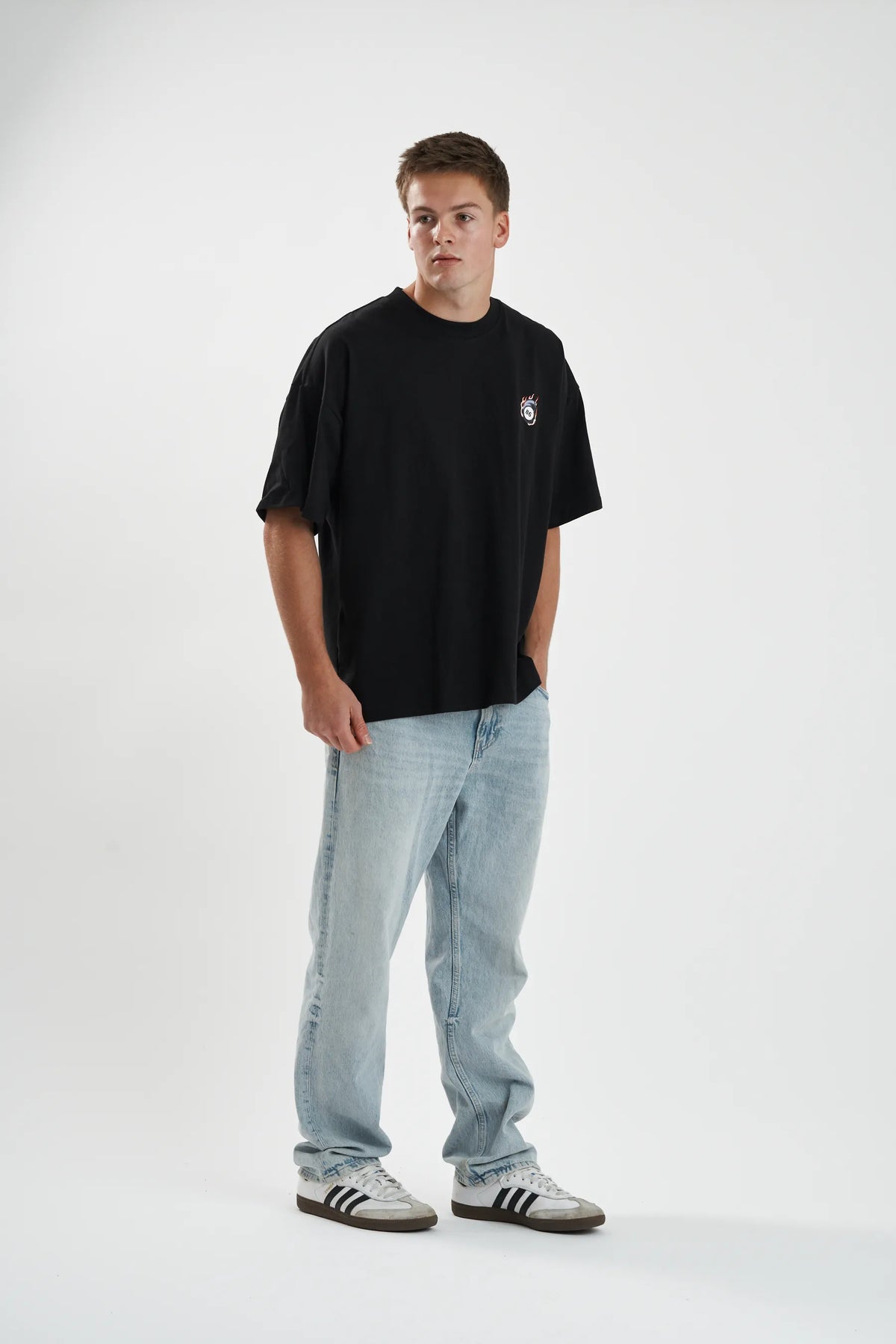 Jetpilot Baller mens oversized graphic tee in Black — view 6 of 8