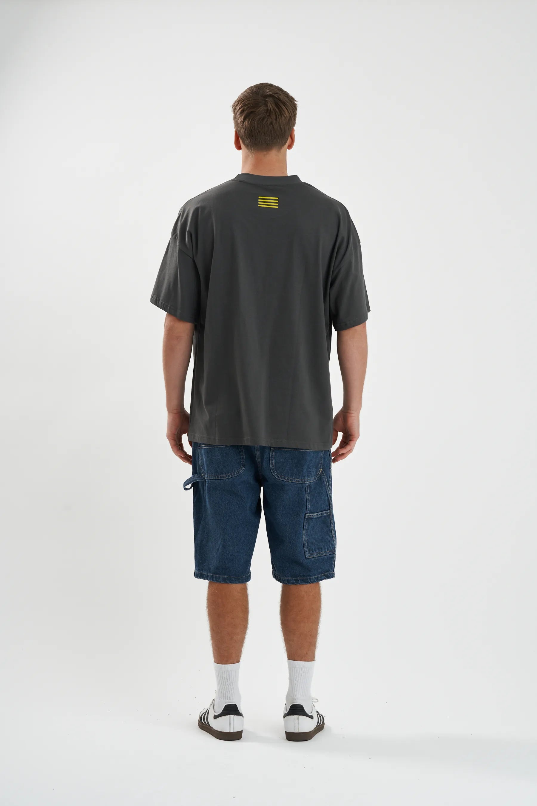 Jetpilot Vault Core mens oversized graphic tee in Grey — view 4 of 8