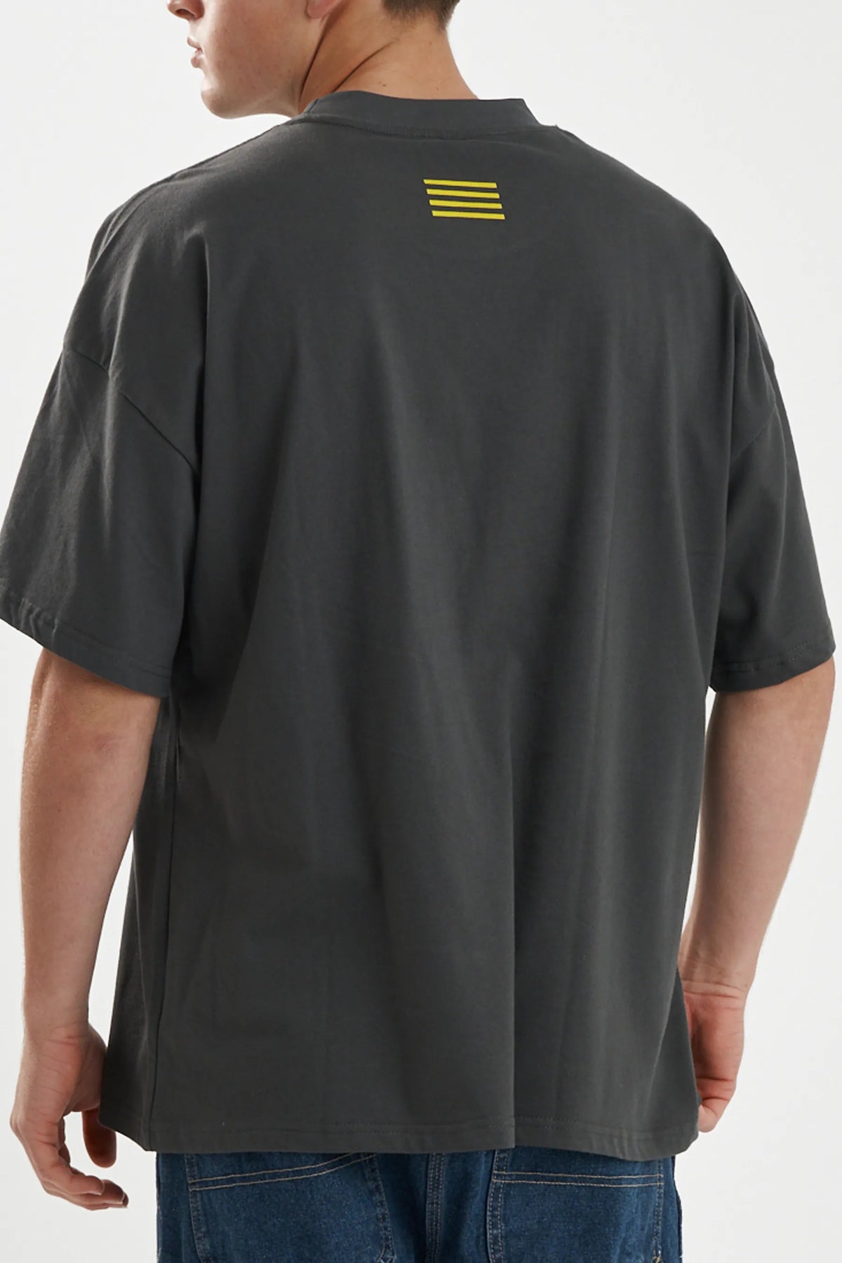 Jetpilot Vault Core mens oversized graphic tee in Grey — view 8 of 8