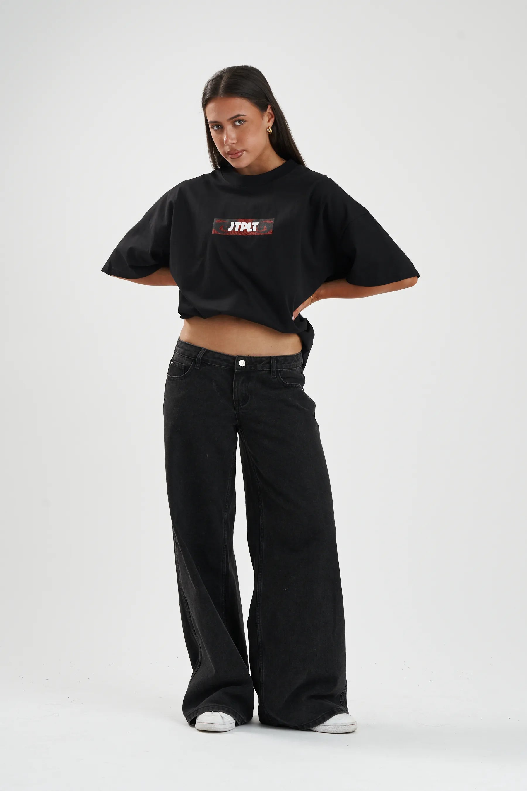 Jetpilot Spiral mens oversized graphic tee in Black — view 13 of 15