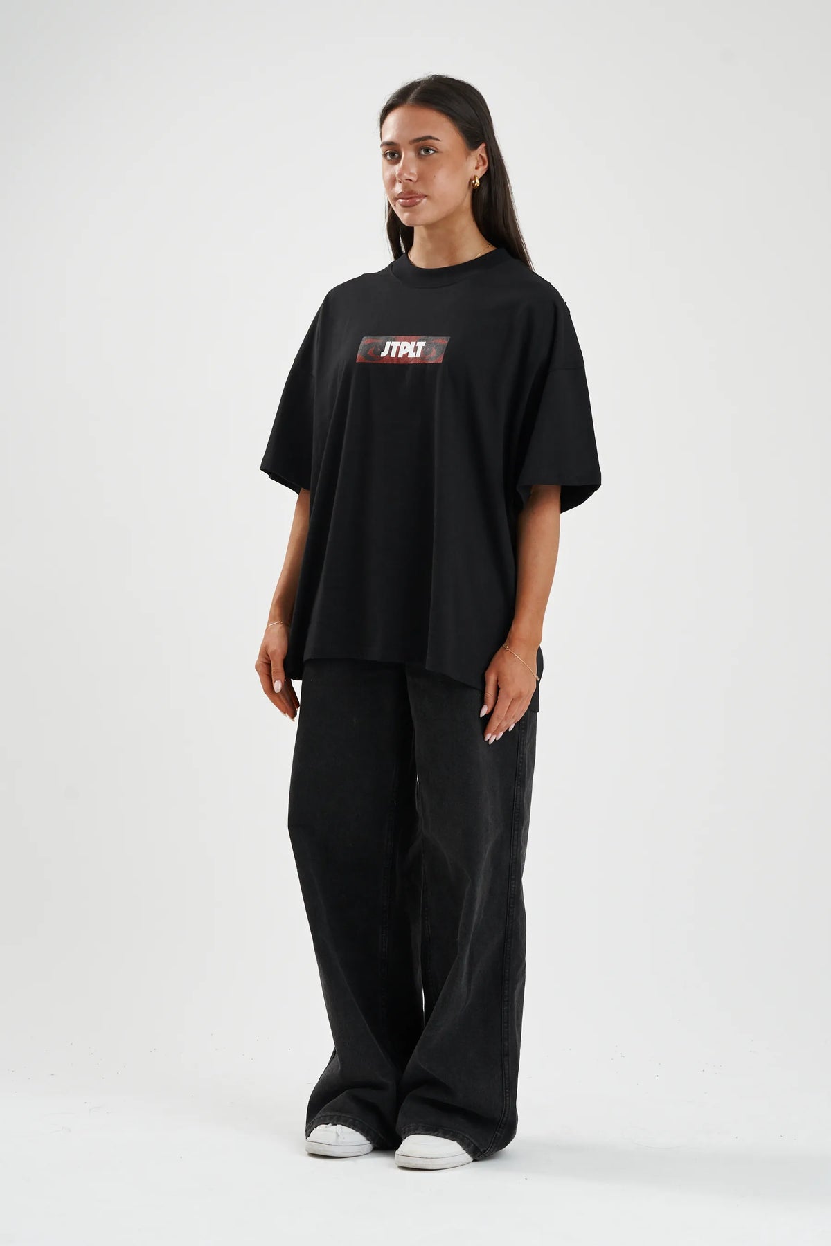 Jetpilot Spiral mens oversized graphic tee in Black — view 14 of 15