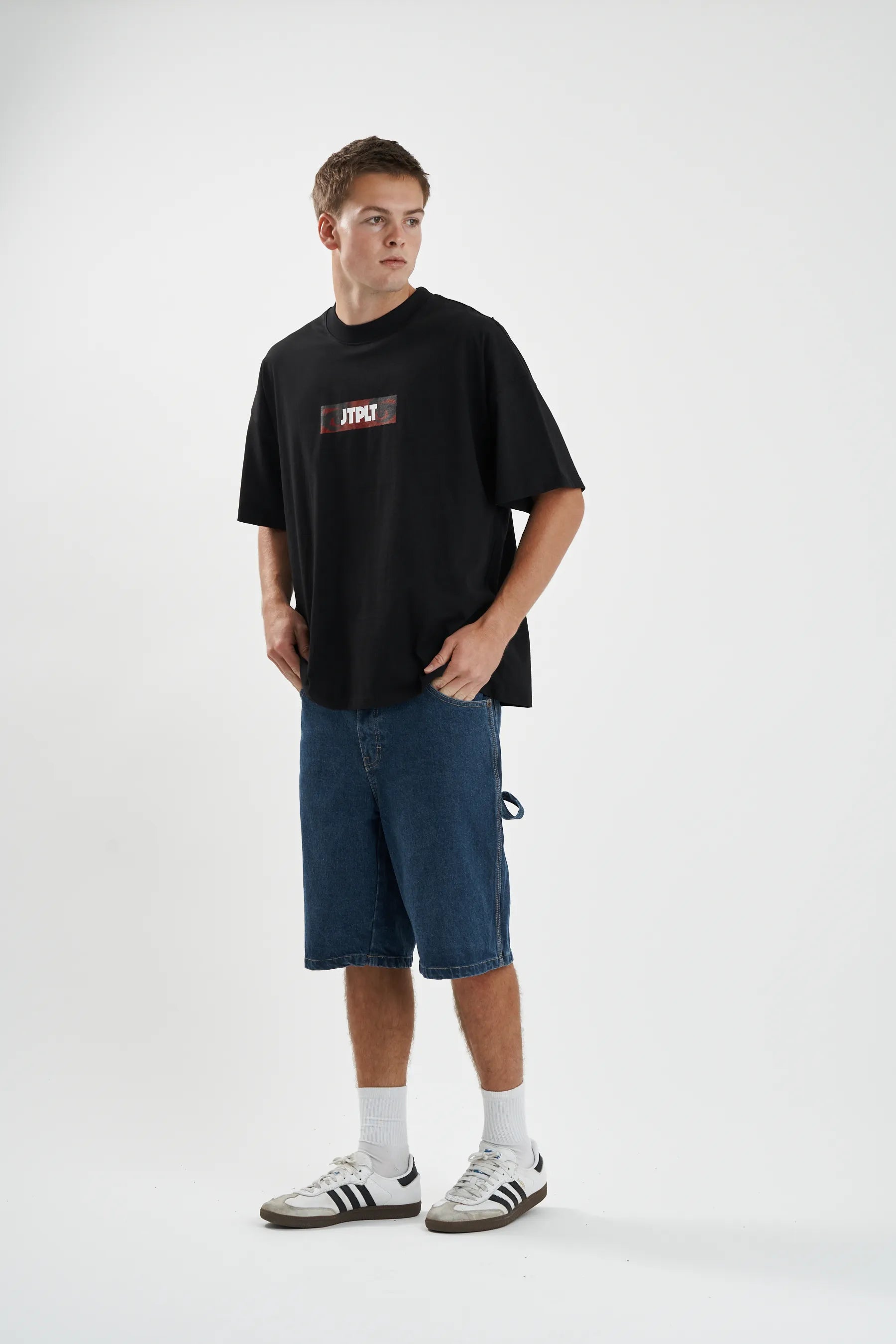 Jetpilot Spiral mens oversized graphic tee in Black — view 5 of 15
