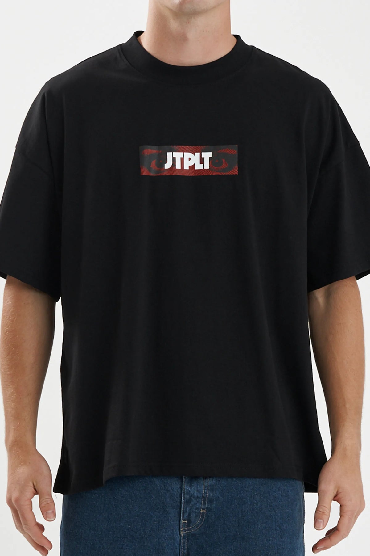 Jetpilot Spiral mens oversized graphic tee in Black — view 7 of 15