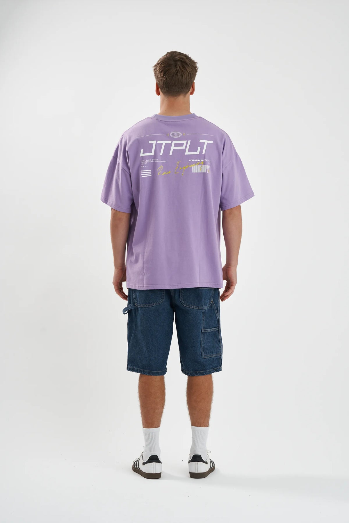 Jetpilot Vault Tech mens oversized graphic tee in Purple — view 5 of 13