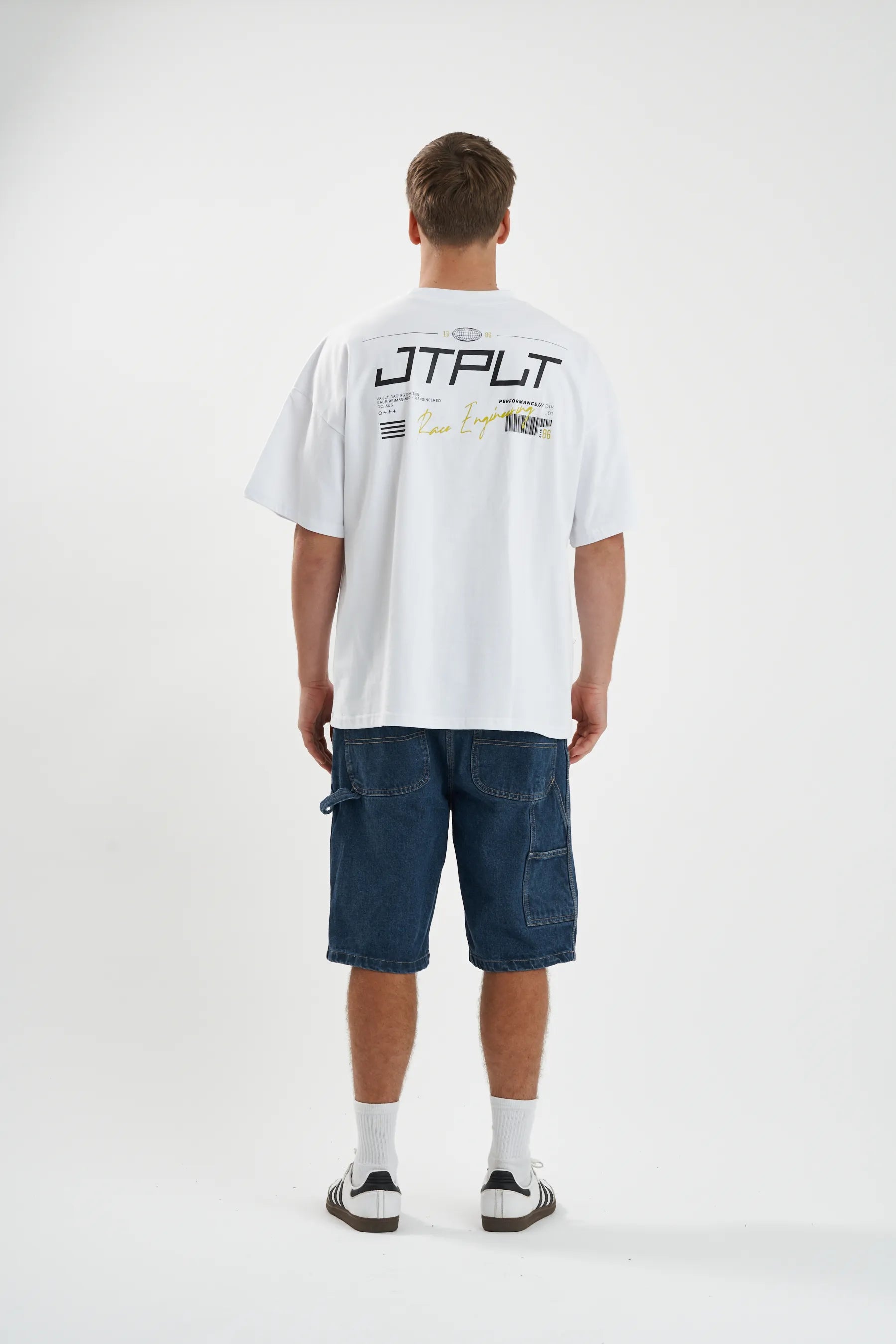 Jetpilot Vault Tech mens oversized graphic tee in White — view 3 of 12