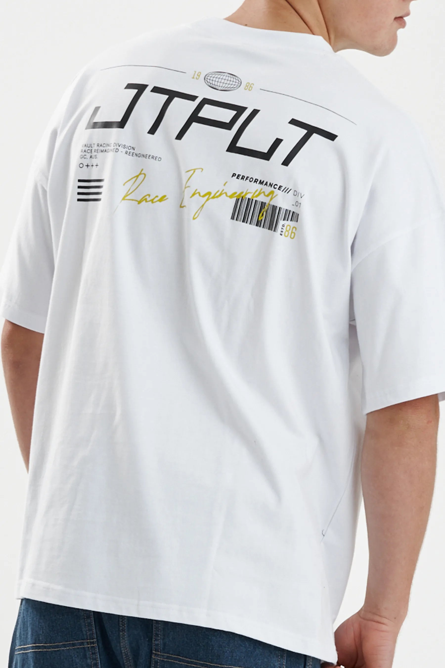 Jetpilot Vault Tech mens oversized graphic tee in White — view 6 of 12