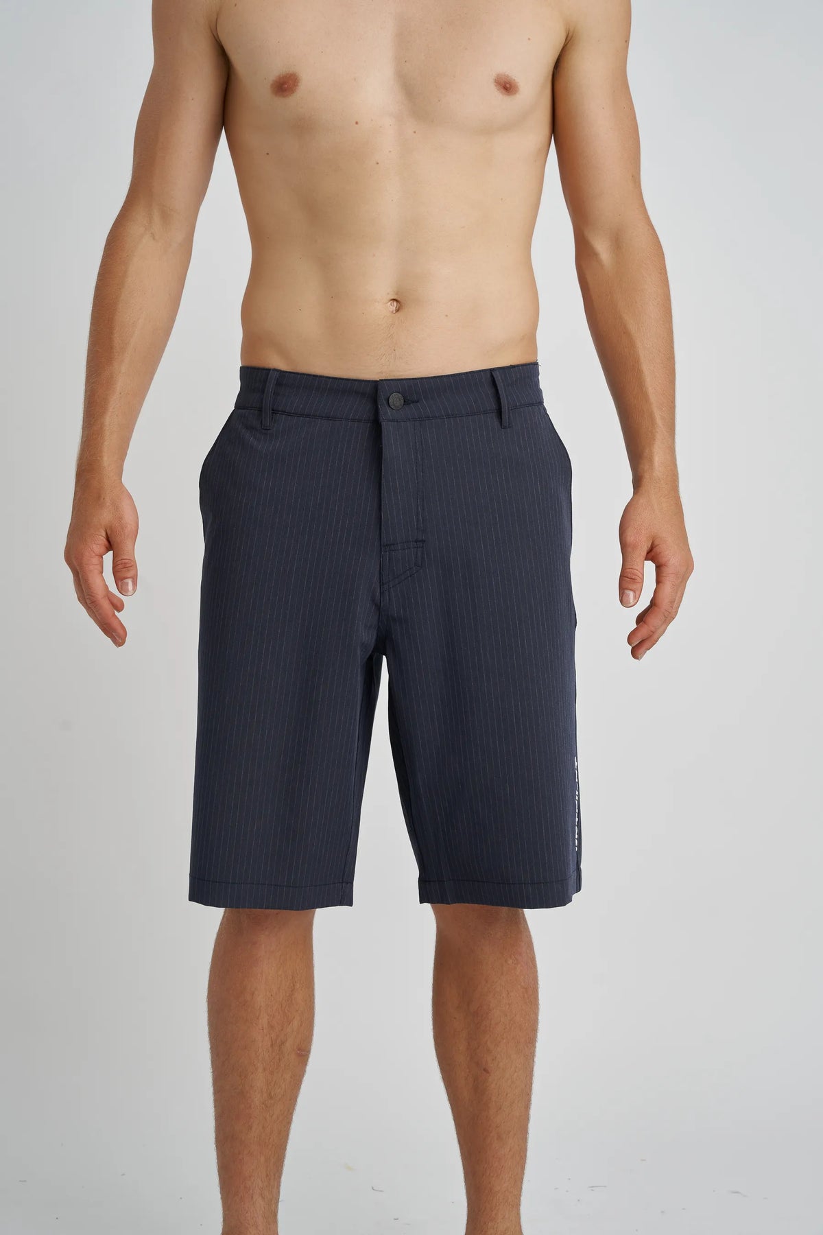 Jetpilot Check Ya mens walk shorts in Pinstripe — front view