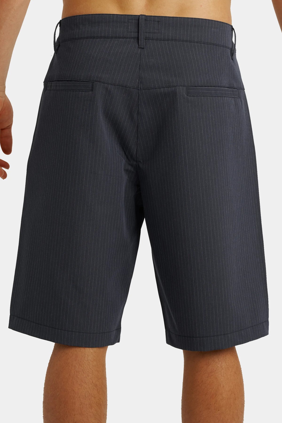 Jetpilot Check Ya mens walk shorts in Pinstripe — back view, close-up