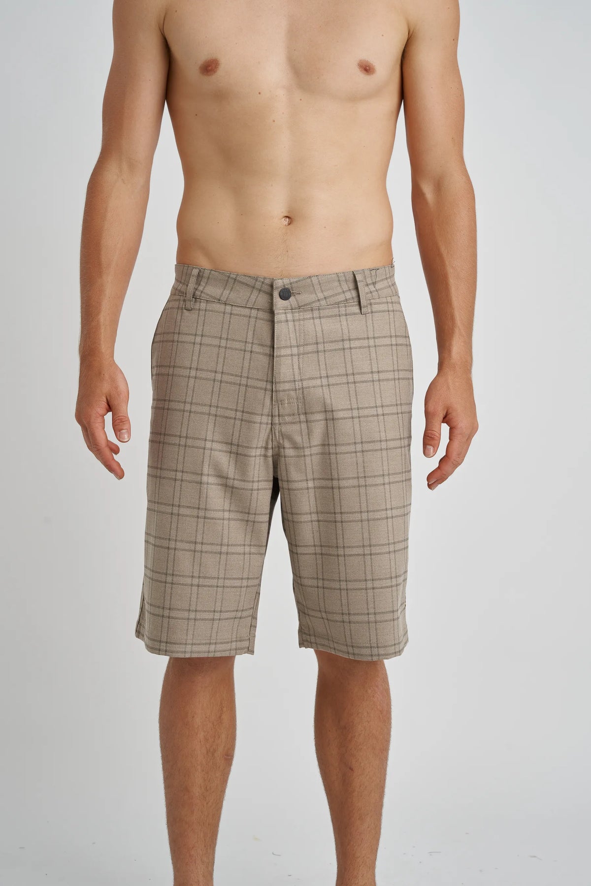 Jetpilot Check Ya mens walk shorts in Plaid — front view