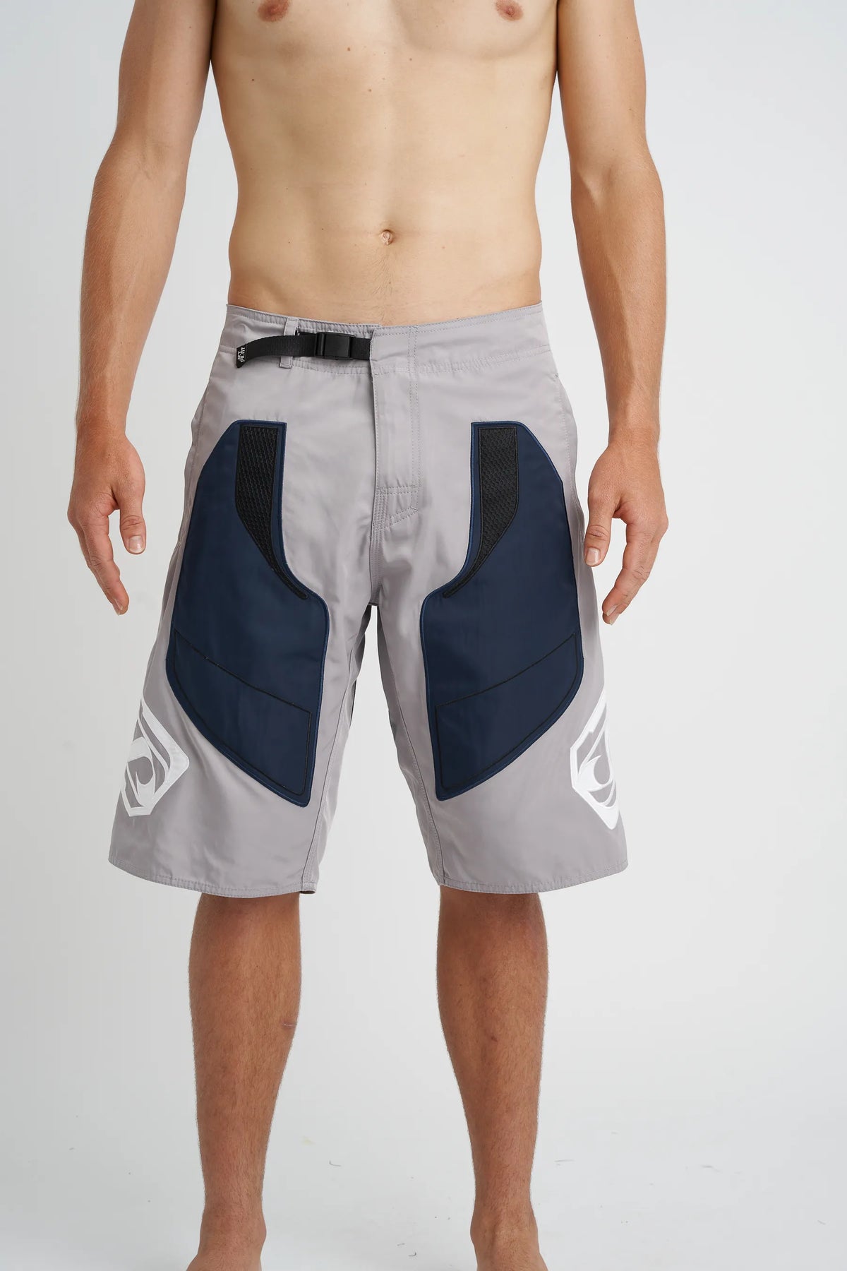 Jetpilot Vintage Moto mens board shorts in Navy — front view
