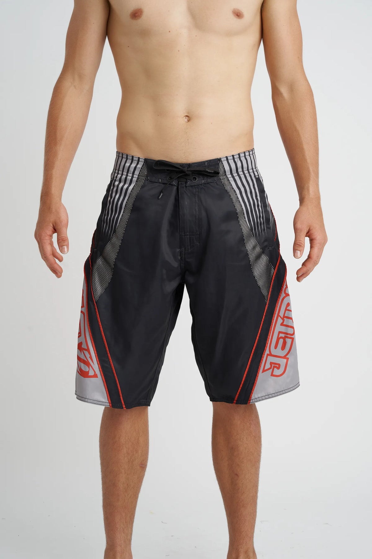 Jetpilot Alloy mens board shorts in Black — front view