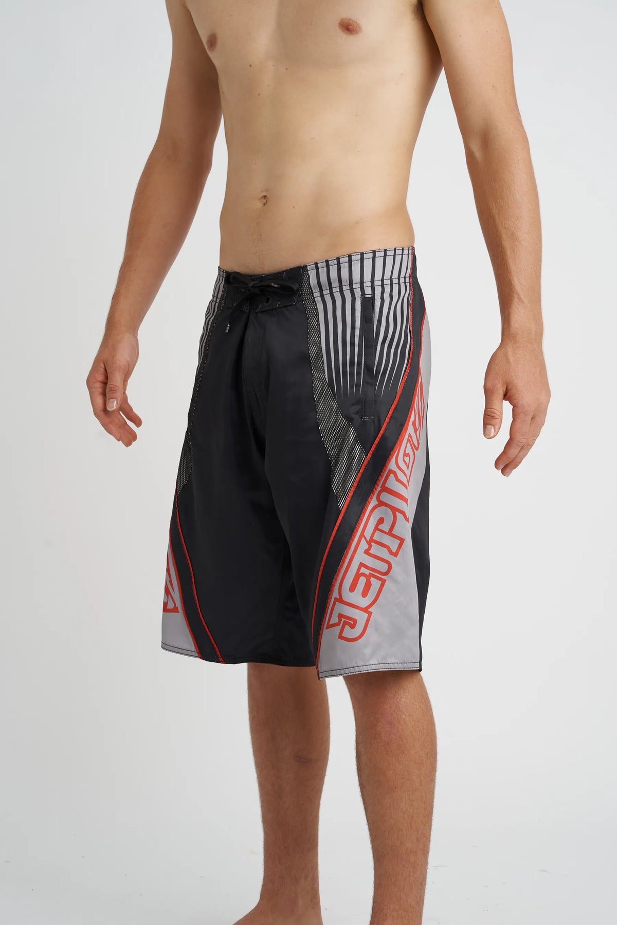 Jetpilot Alloy mens board shorts in Black — side view