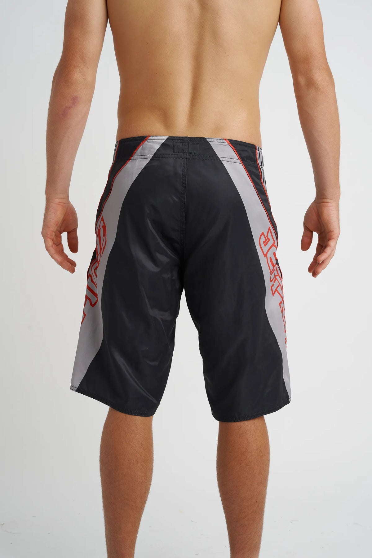 Jetpilot Alloy mens board shorts in Black — back view