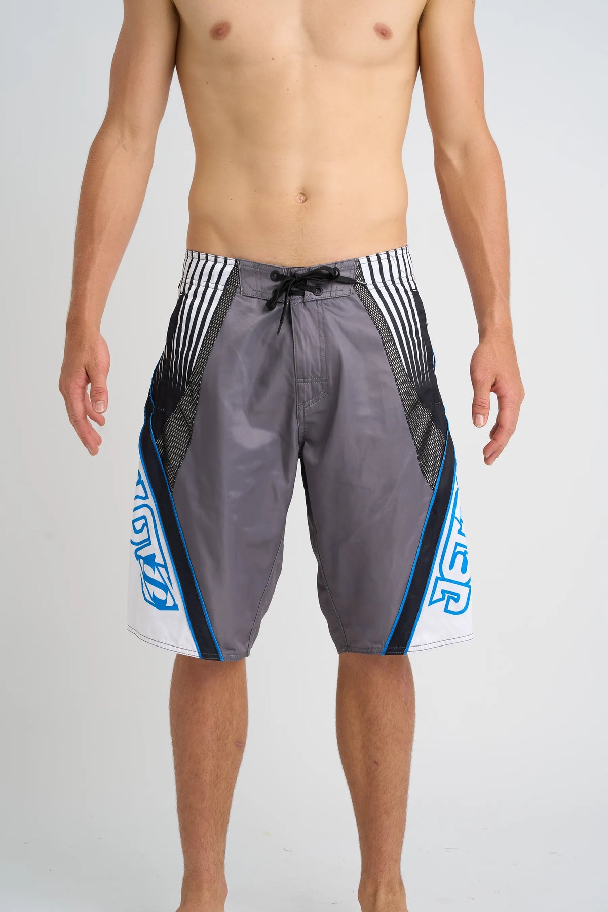Jetpilot Alloy mens board shorts in Grey — front view