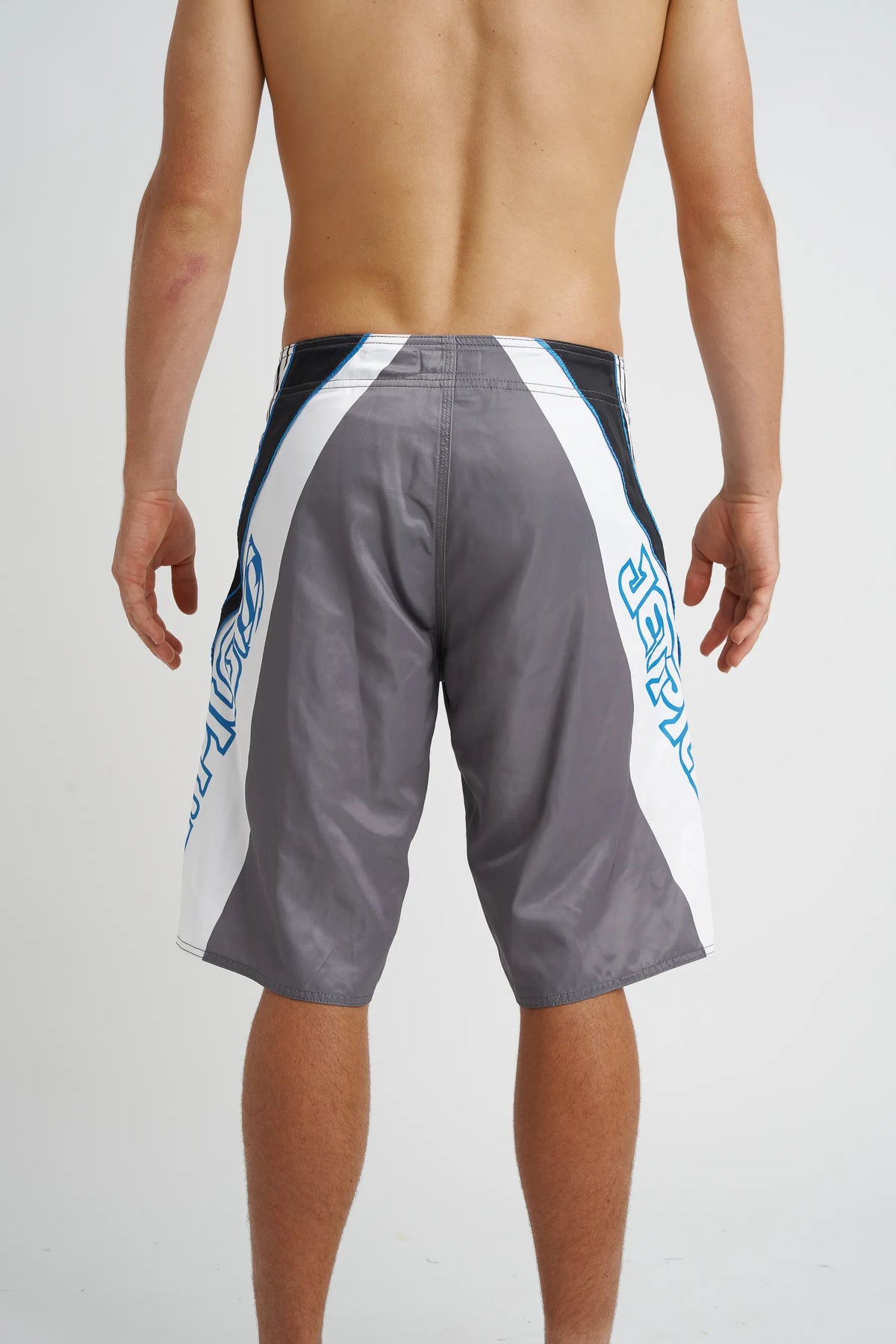 Jetpilot Alloy mens board shorts in Grey — back view