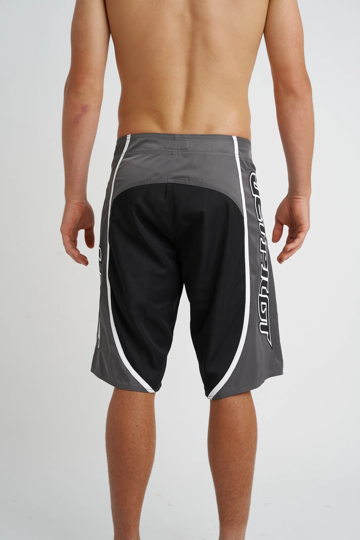Jetpilot Impact mens board shorts in Black — back view