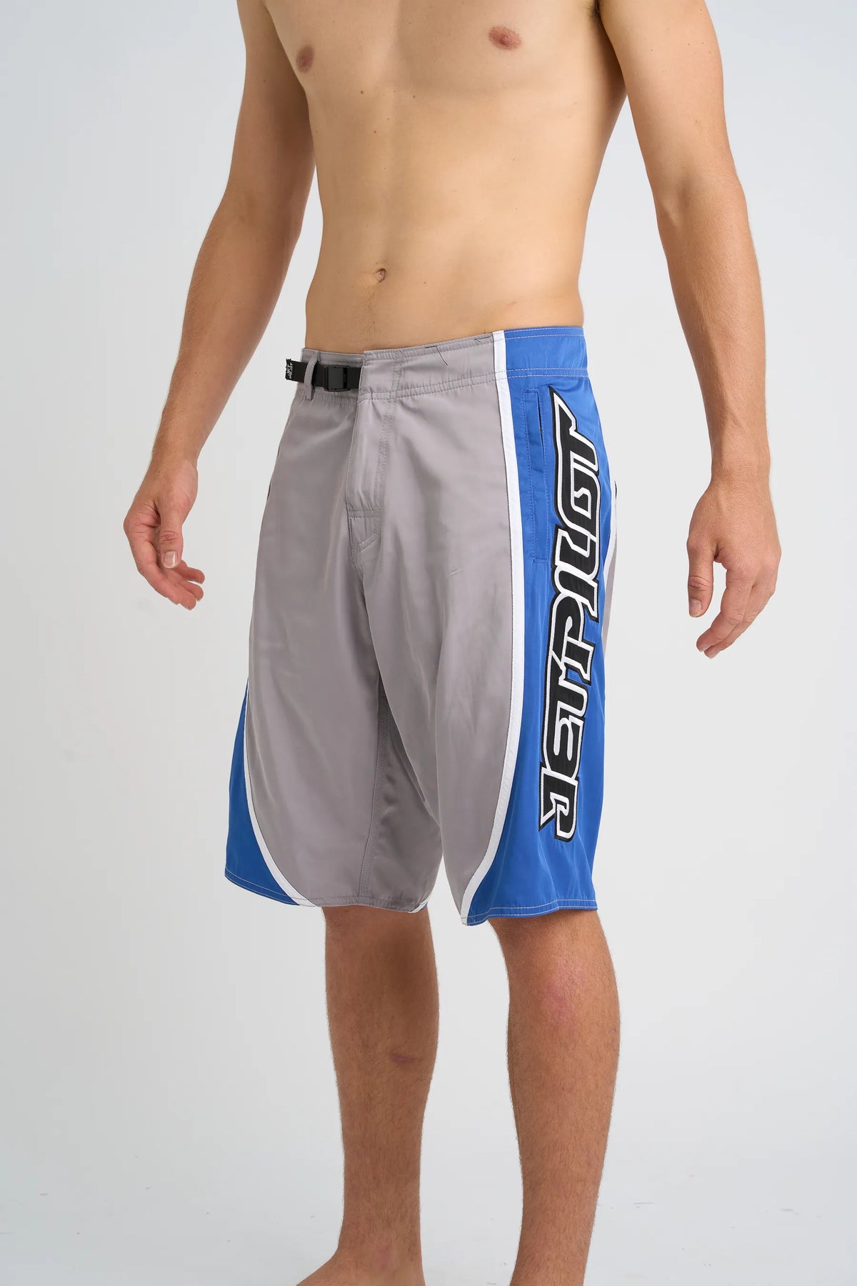 Jetpilot Impact mens board shorts in Grey — side view