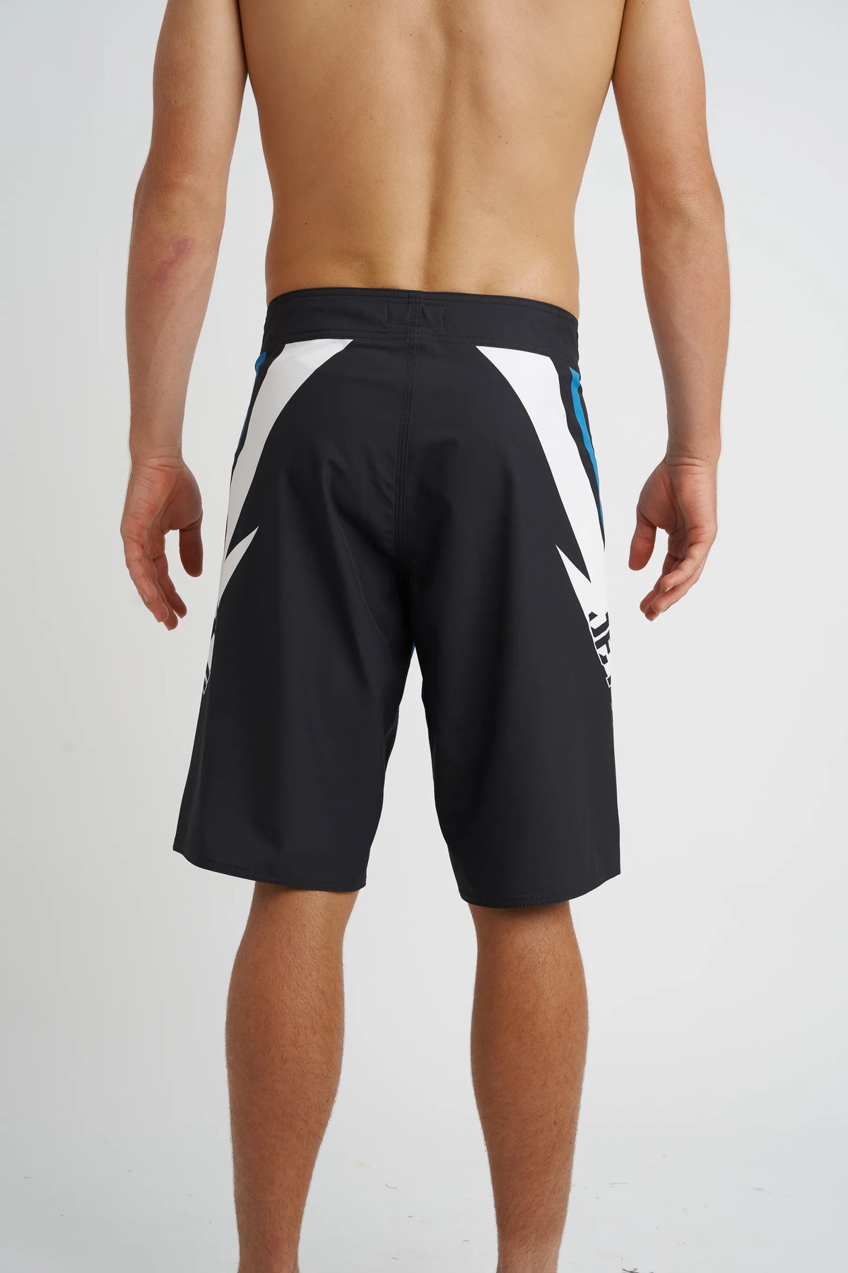 Jetpilot Shockwave mens board shorts in Blue — back view