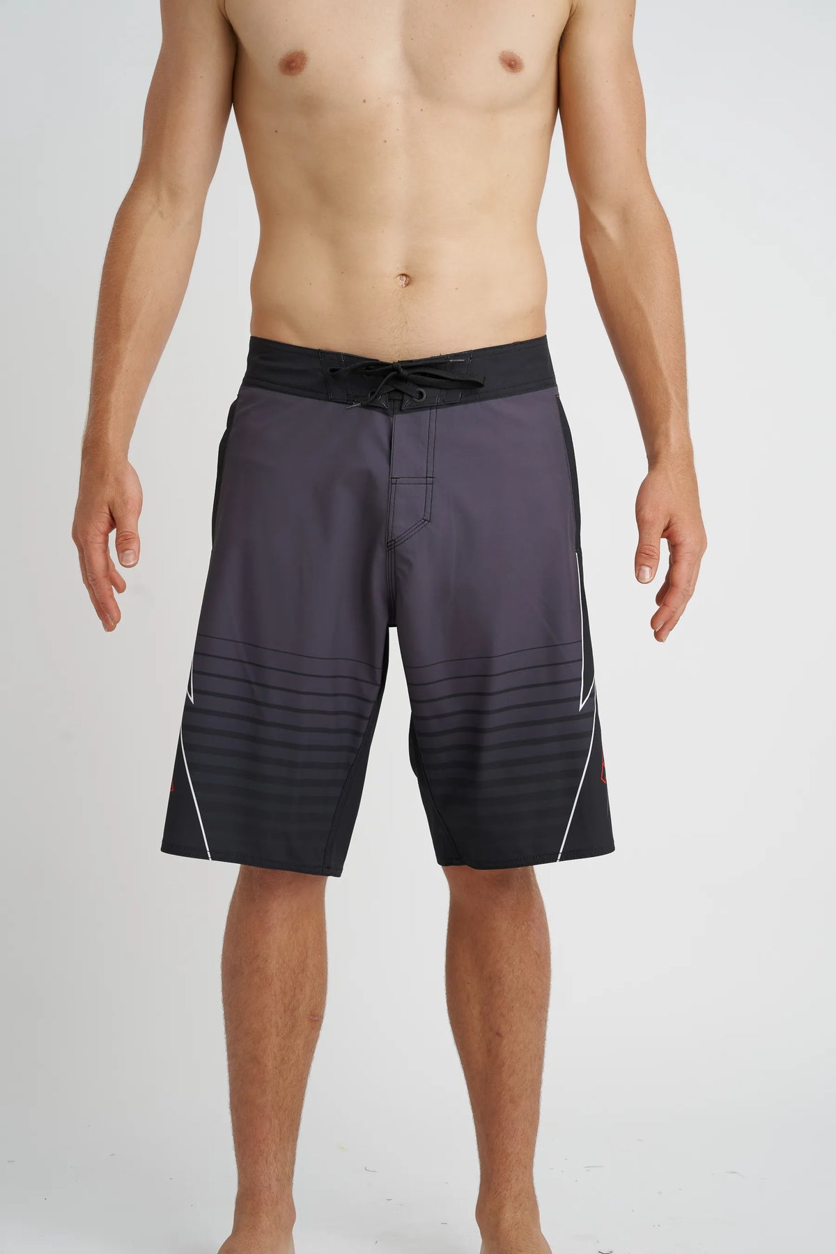Jetpilot Shockwave mens board shorts in Grey — front view