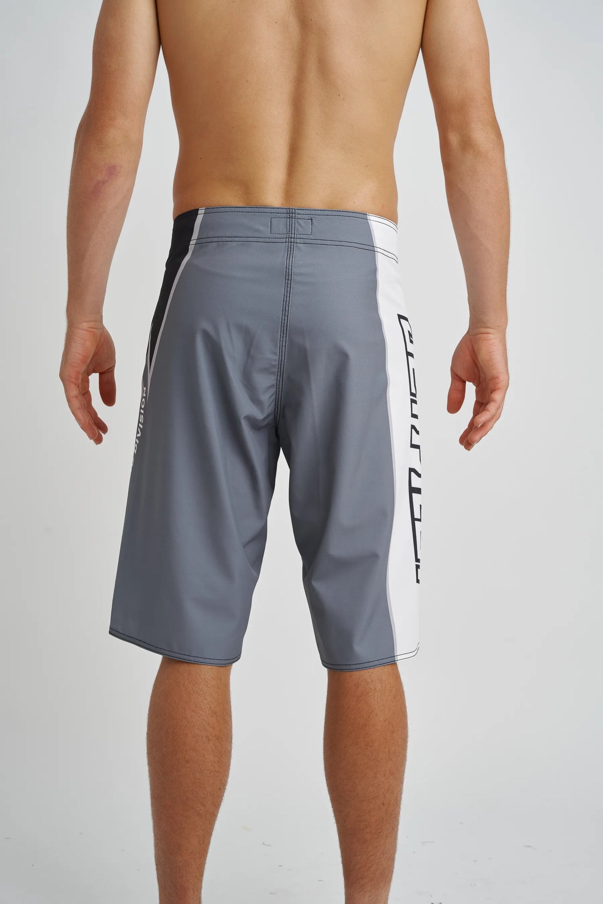 Jetpilot Winged mens board shorts in Grey — back view