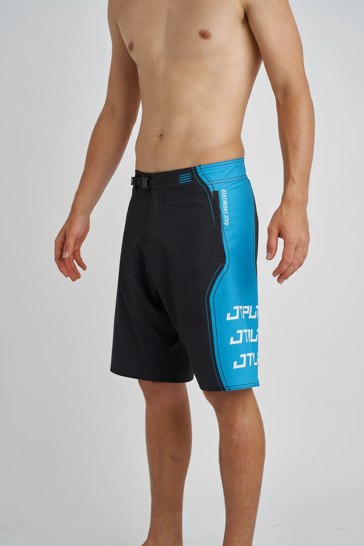 Jetpilot Vault mens board shorts in Blue — side view
