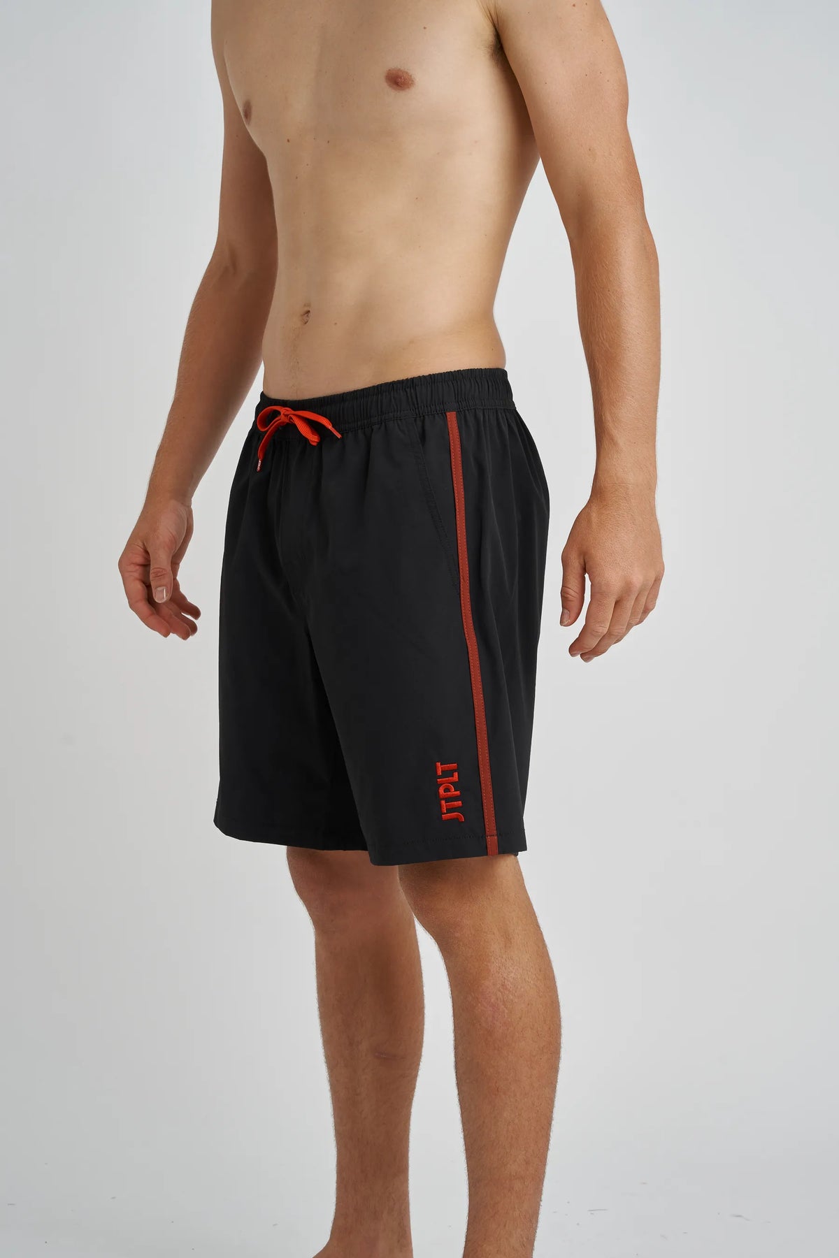 Jetpilot Spiral mens board shorts in Black — side view
