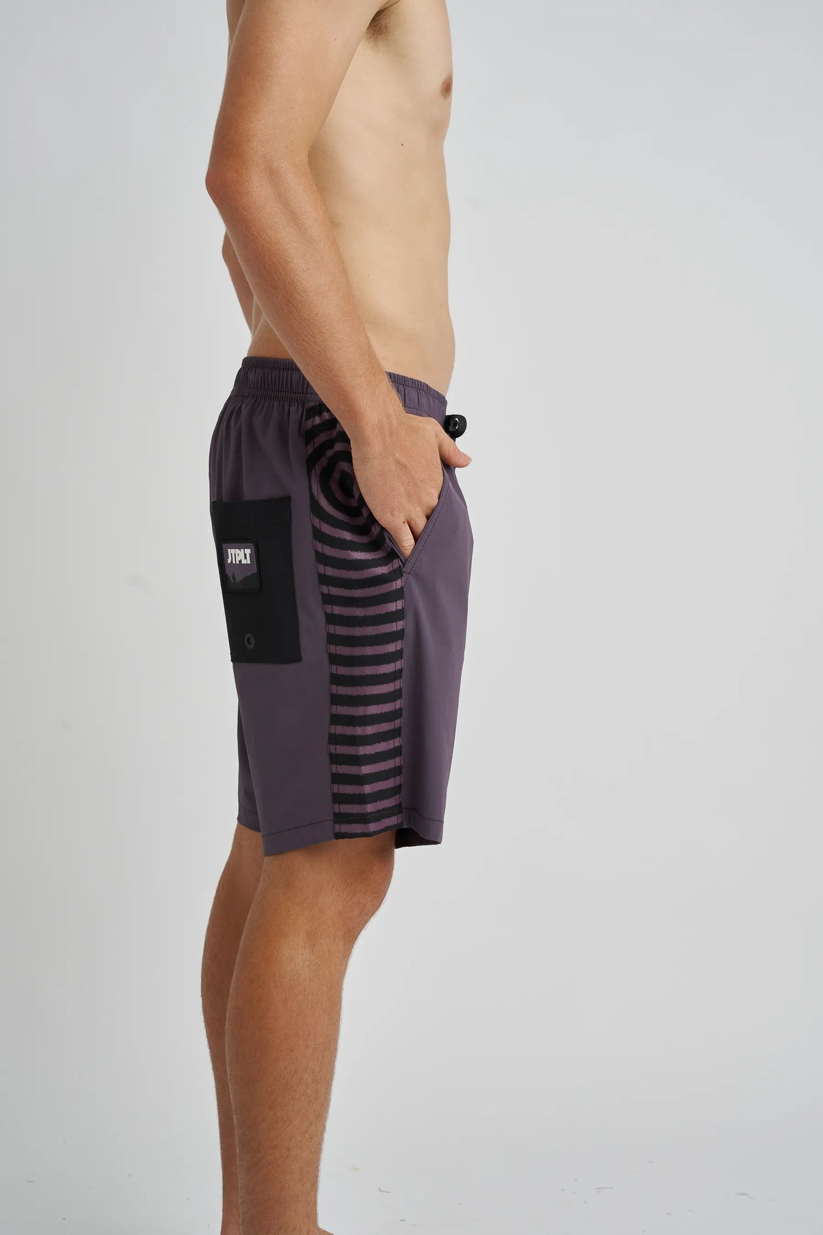 Jetpilot Spiral mens board shorts in Purple — front view