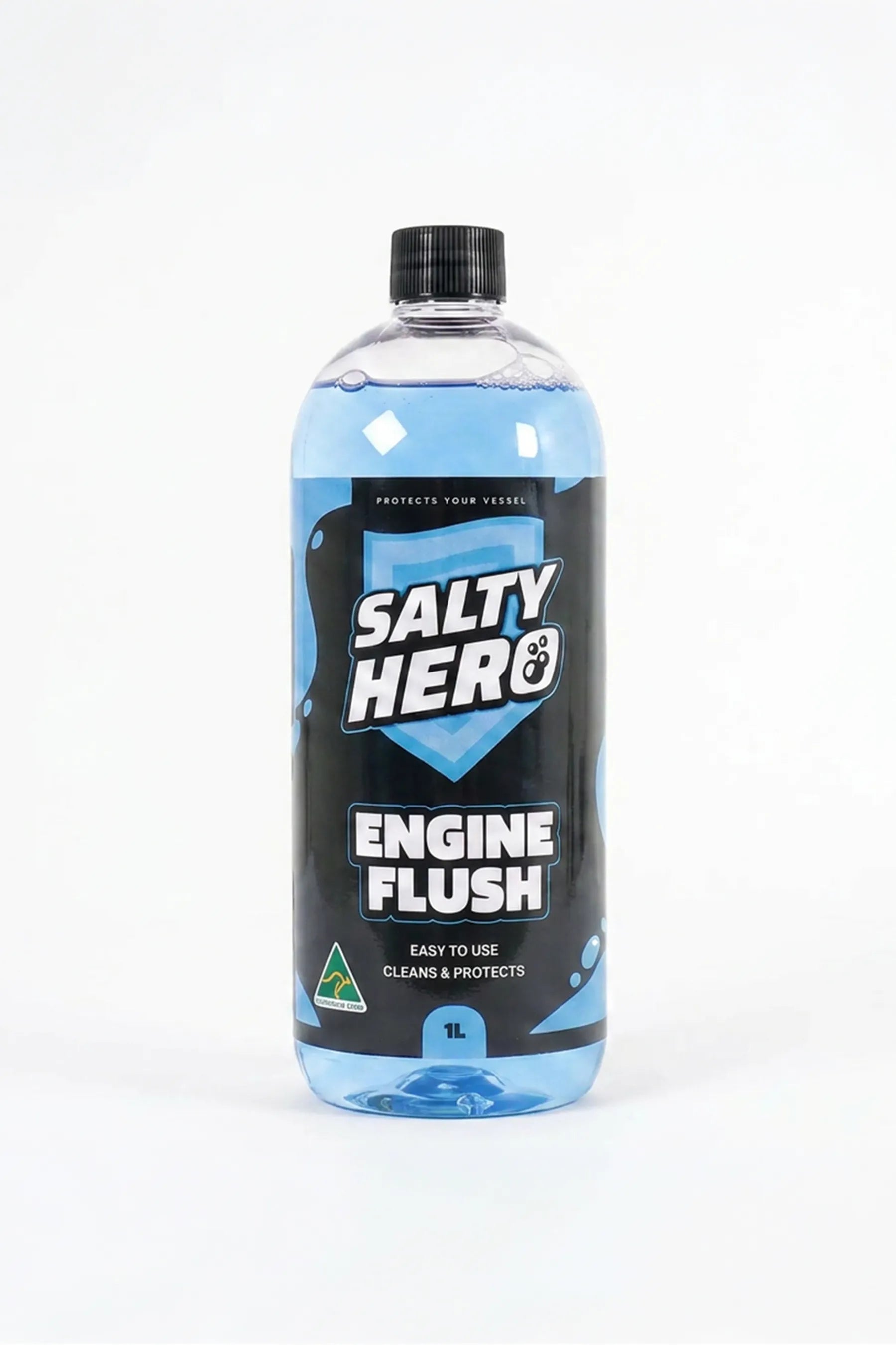 Salty Hero Engine Flush bottle on a white background