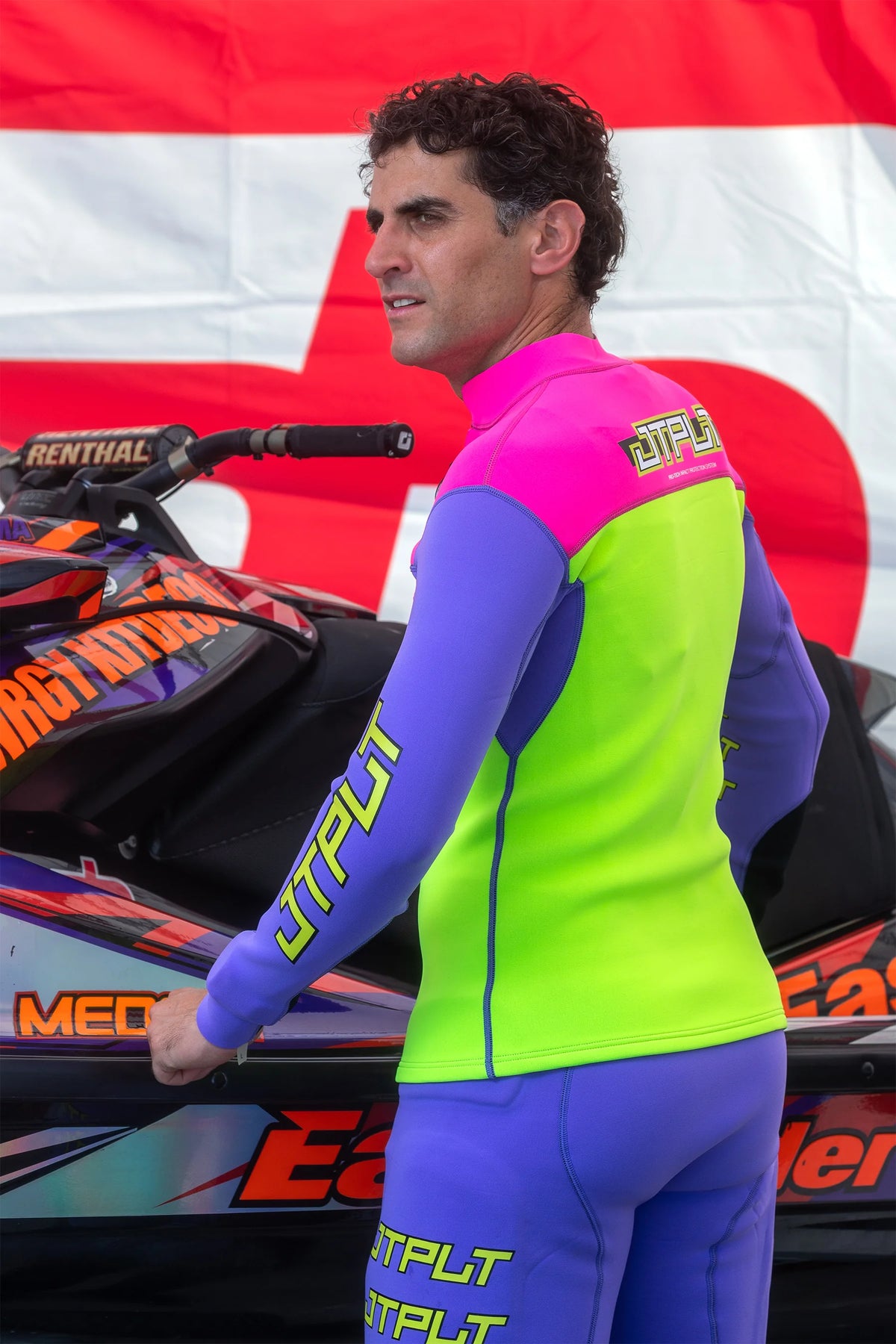 Jetpilot Vault Mens Race Wetsuit Jacket - Pink/Yellow